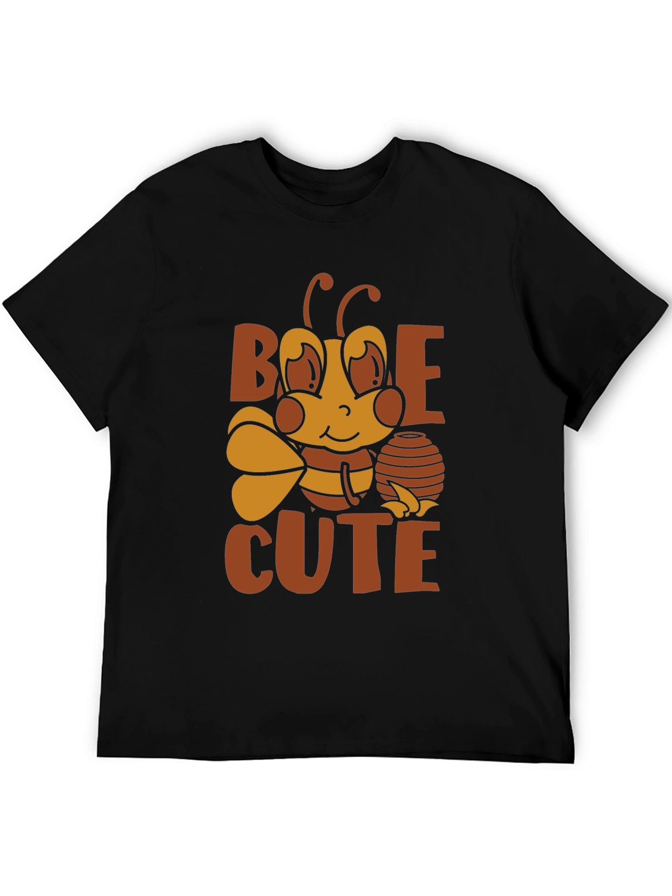 Black Bee Cute Graphic Tee -  Unisex Black T-Shirt view 5