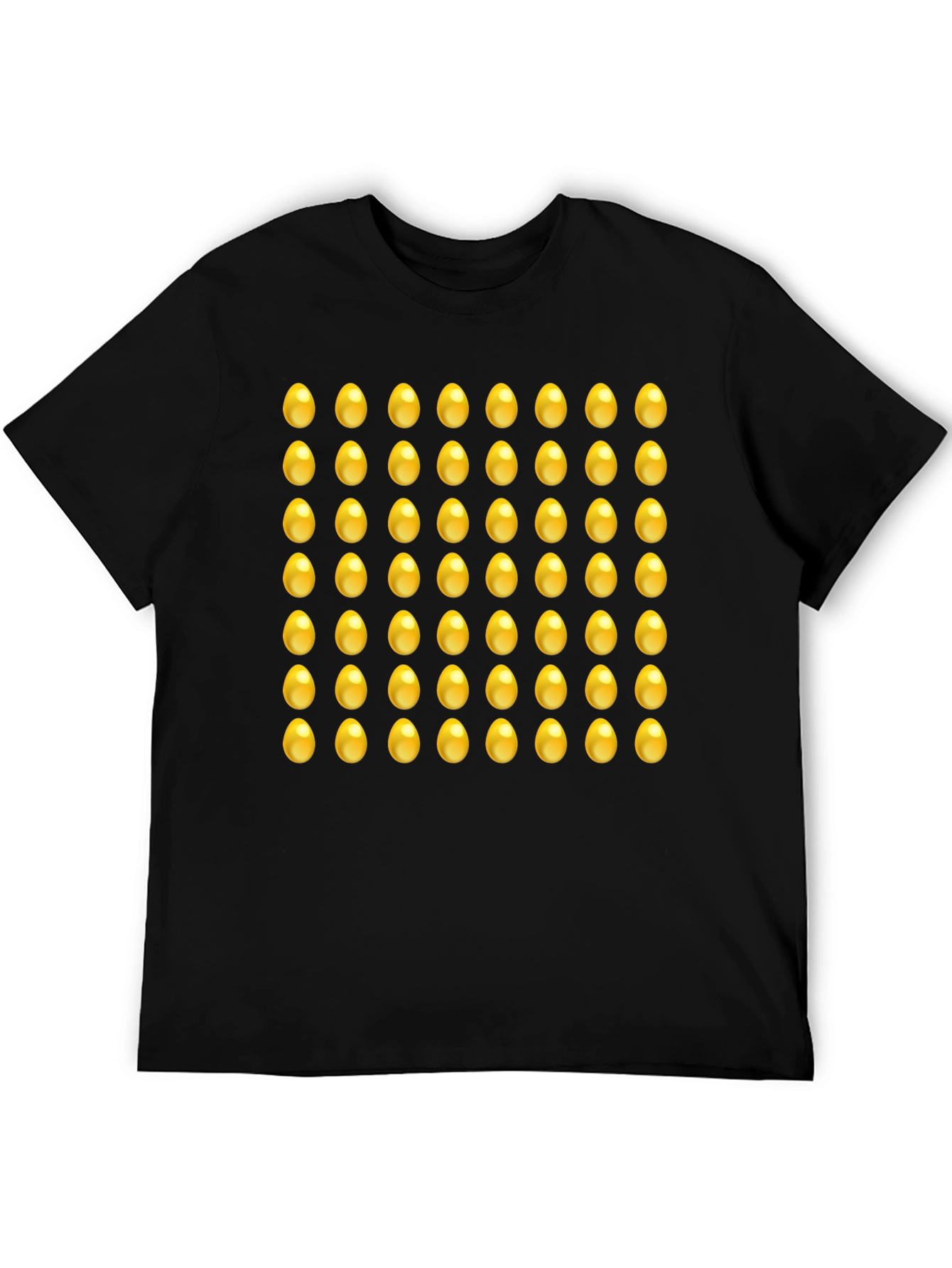 Black Golden Egg Pattern Tee - Fun Novelty Graphic T-Shirt view 5
