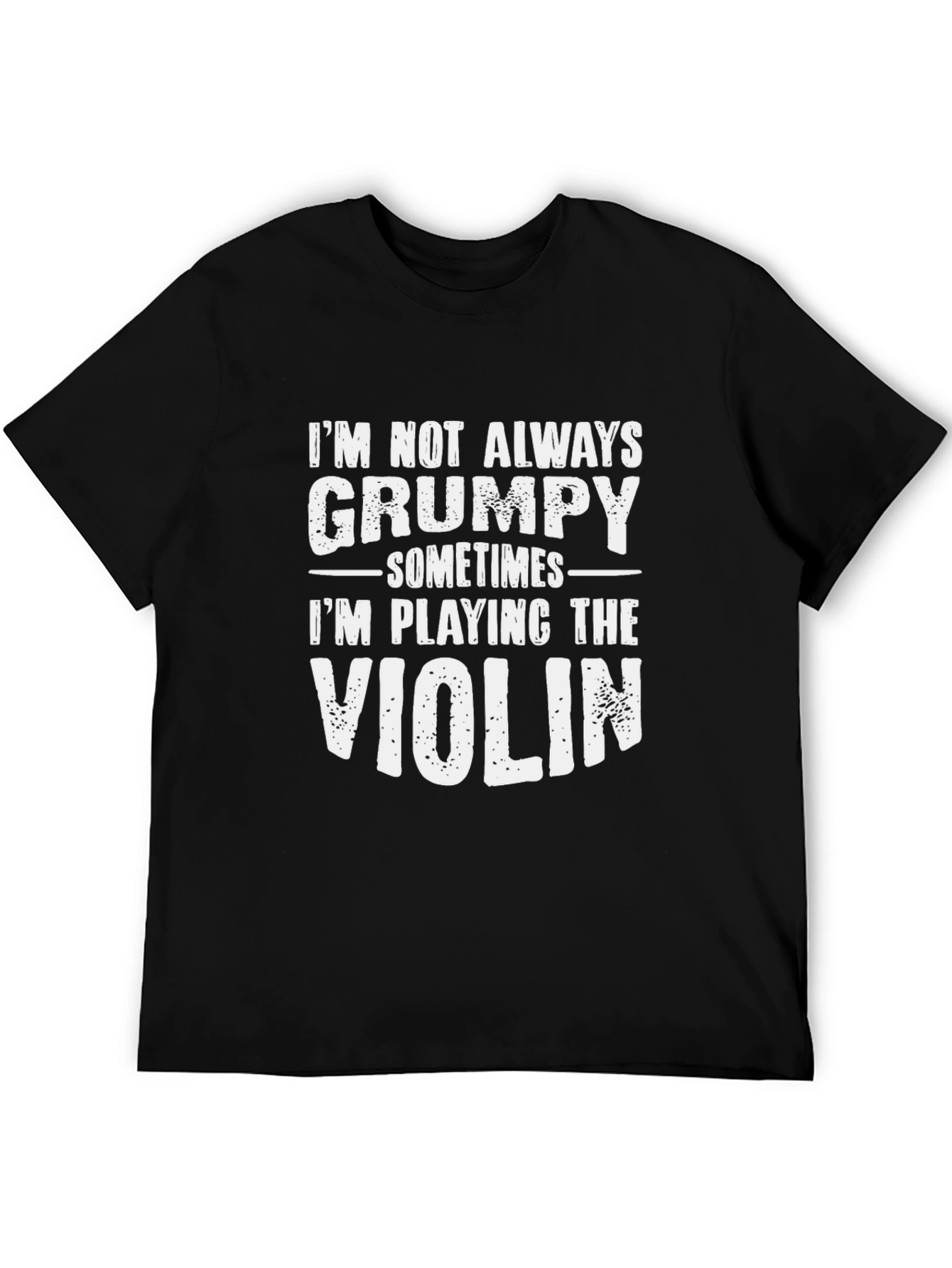 Black Grumpy Violinist Humor T-Shirt - Black view 5