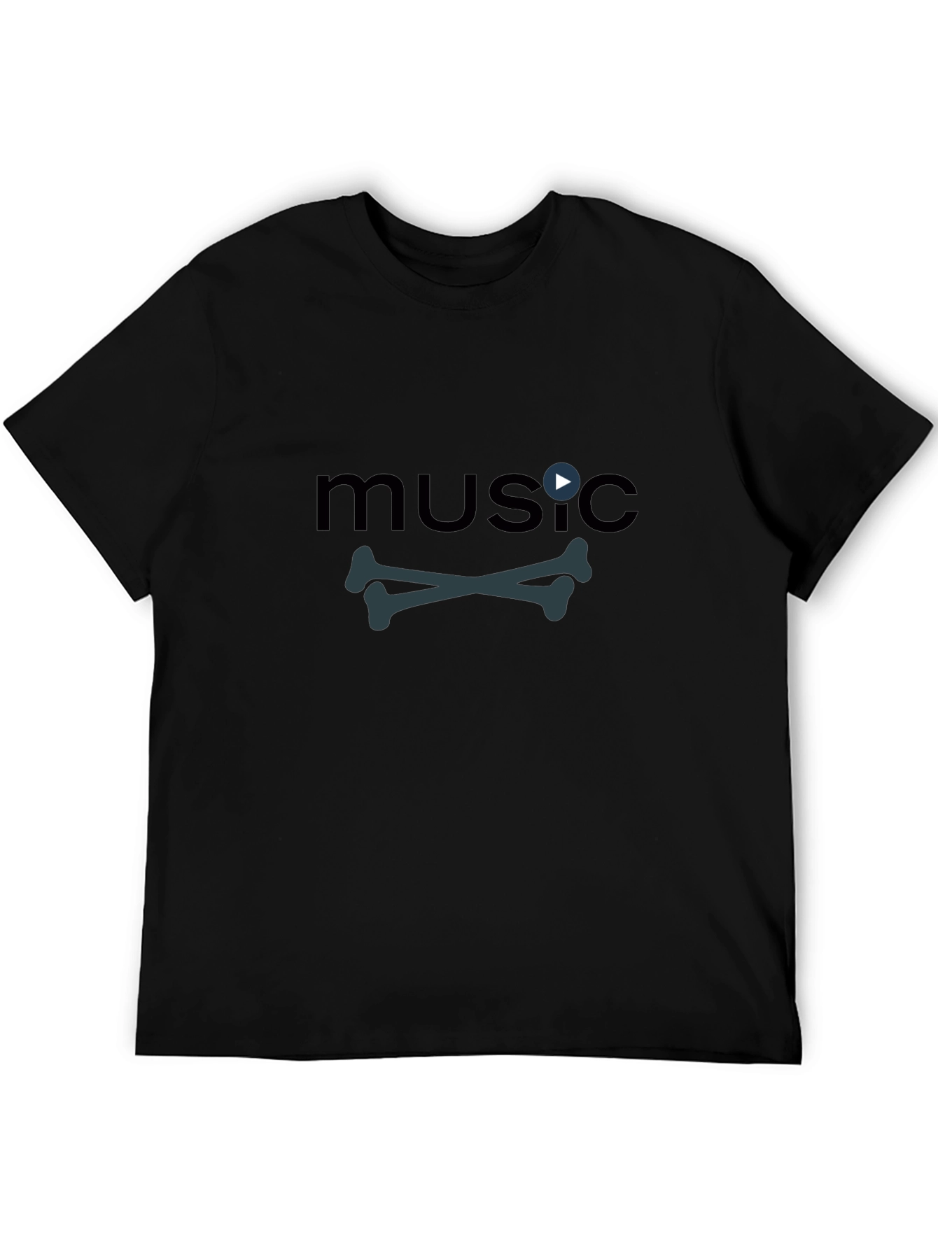 Black Music Bones Tee - Black Graphic T-Shirt view 5