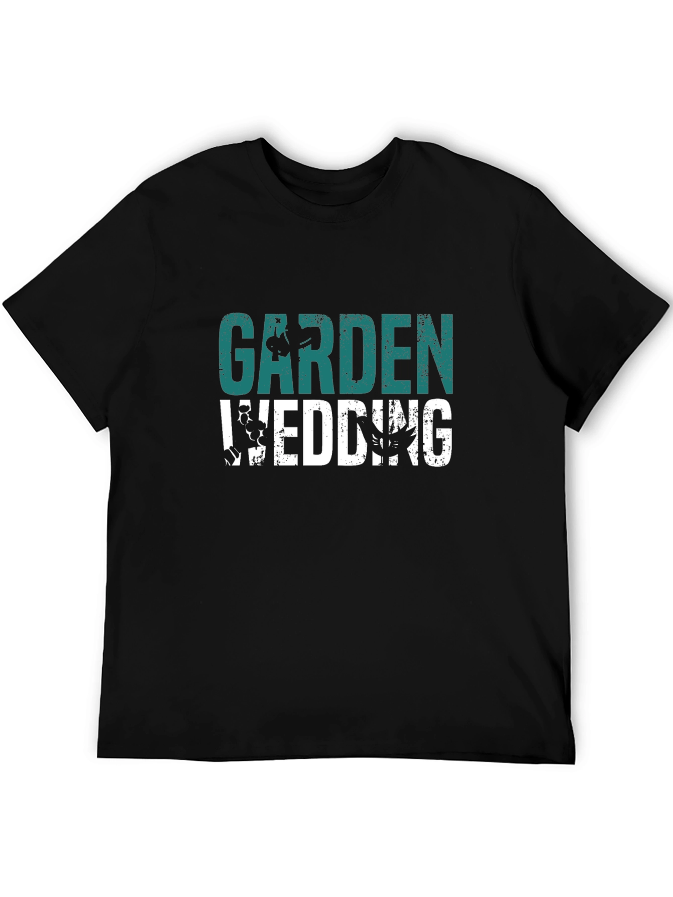 Black Garden Wedding Black T-Shirt view 5