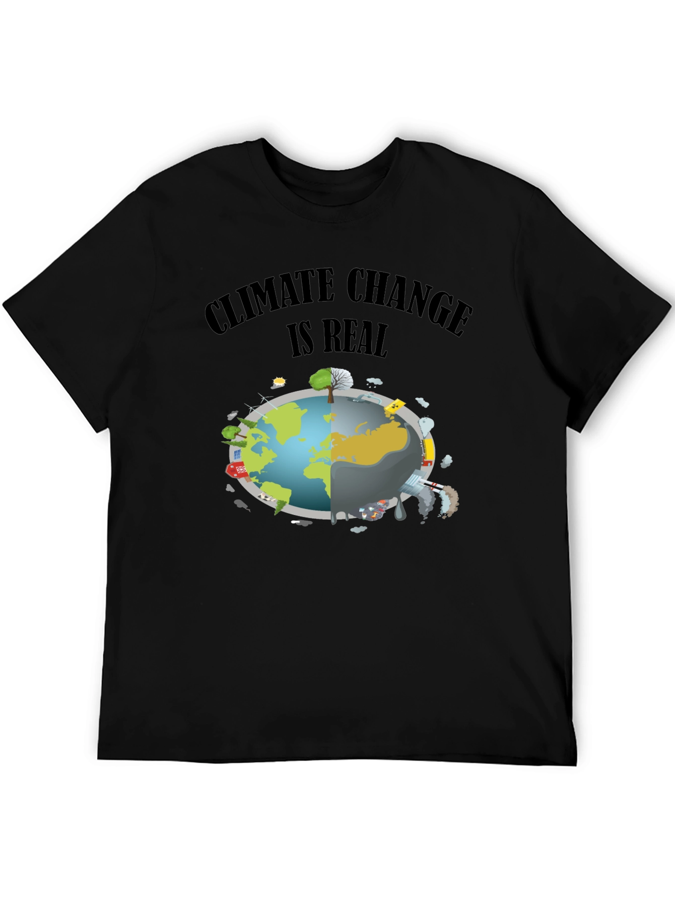 Black Climate Change Awareness T-Shirt view 5