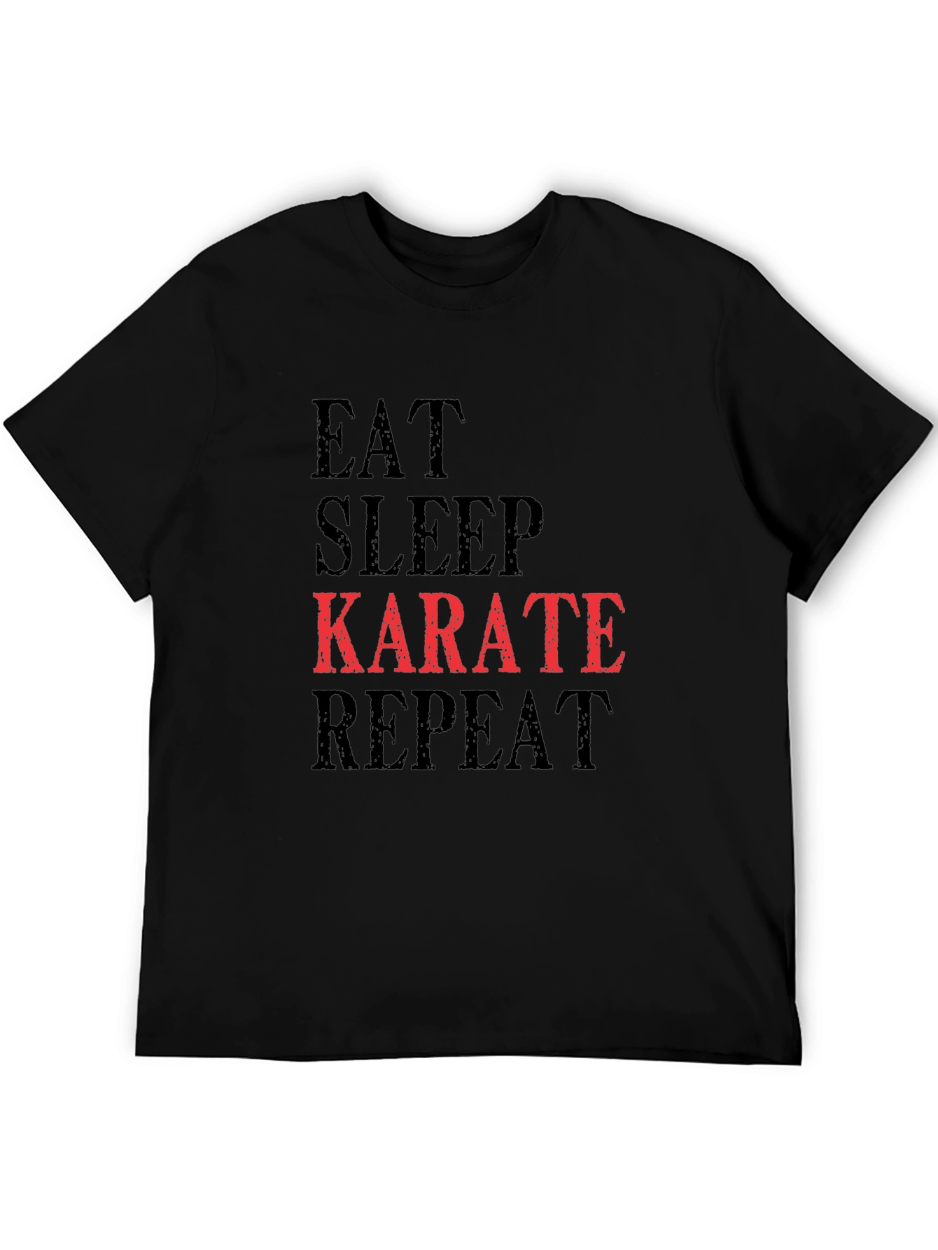 Black Eat Sleep Karate Repeat T-Shirt view 5