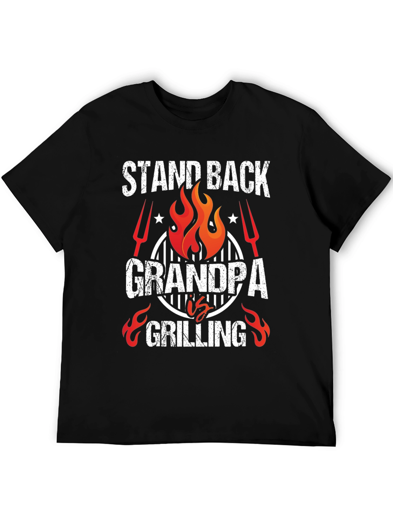 Black Grandpa Grilling T-Shirt - Stand Back BBQ Master view 5
