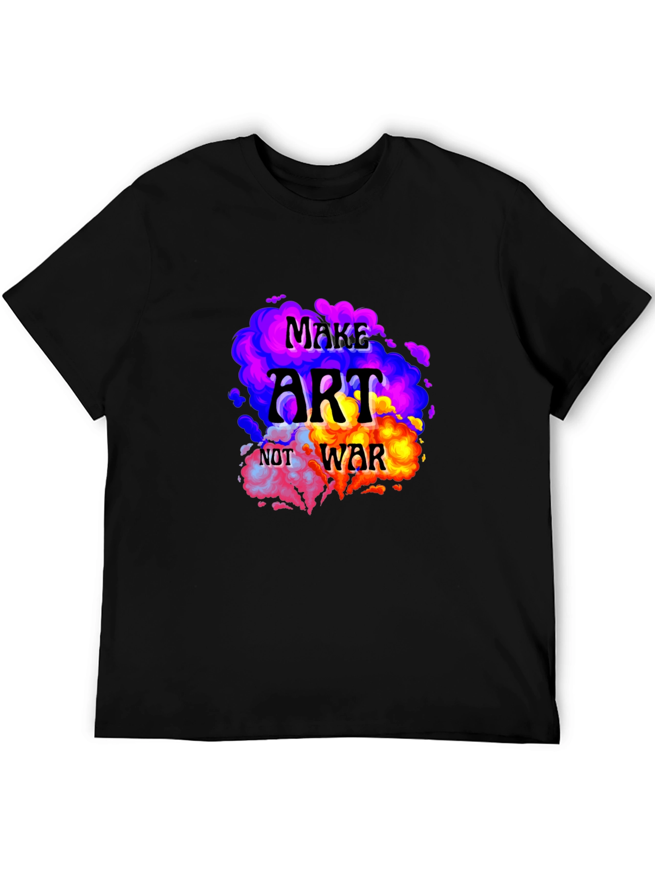 Black Make Art Not War Graphic T-Shirt view 5