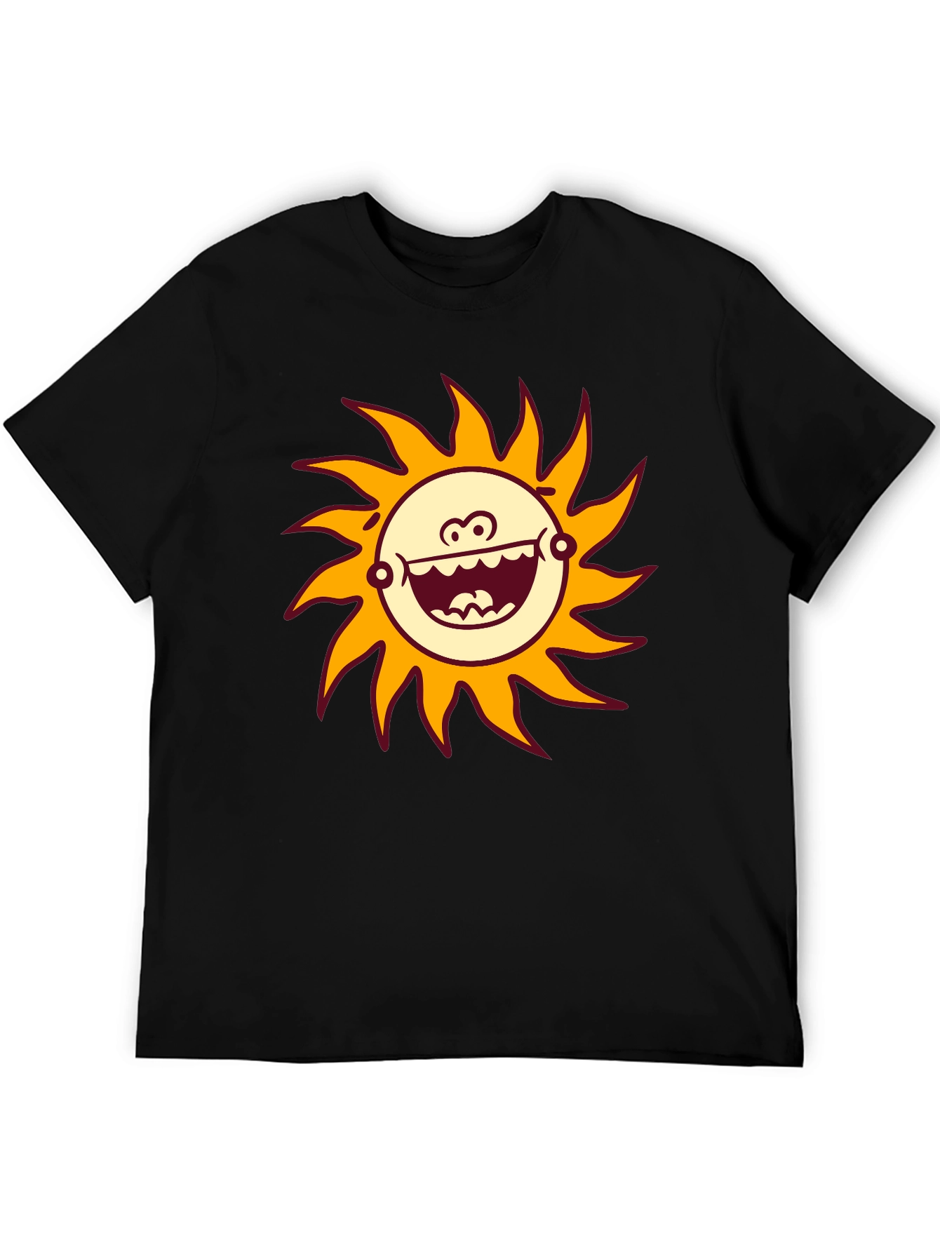 Black Funny Sun Graphic Black T-Shirt view 5