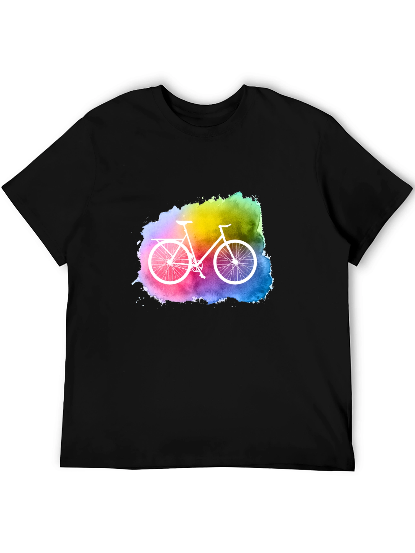 Black Watercolor Bike Graphic Tee - Unique Style view 5