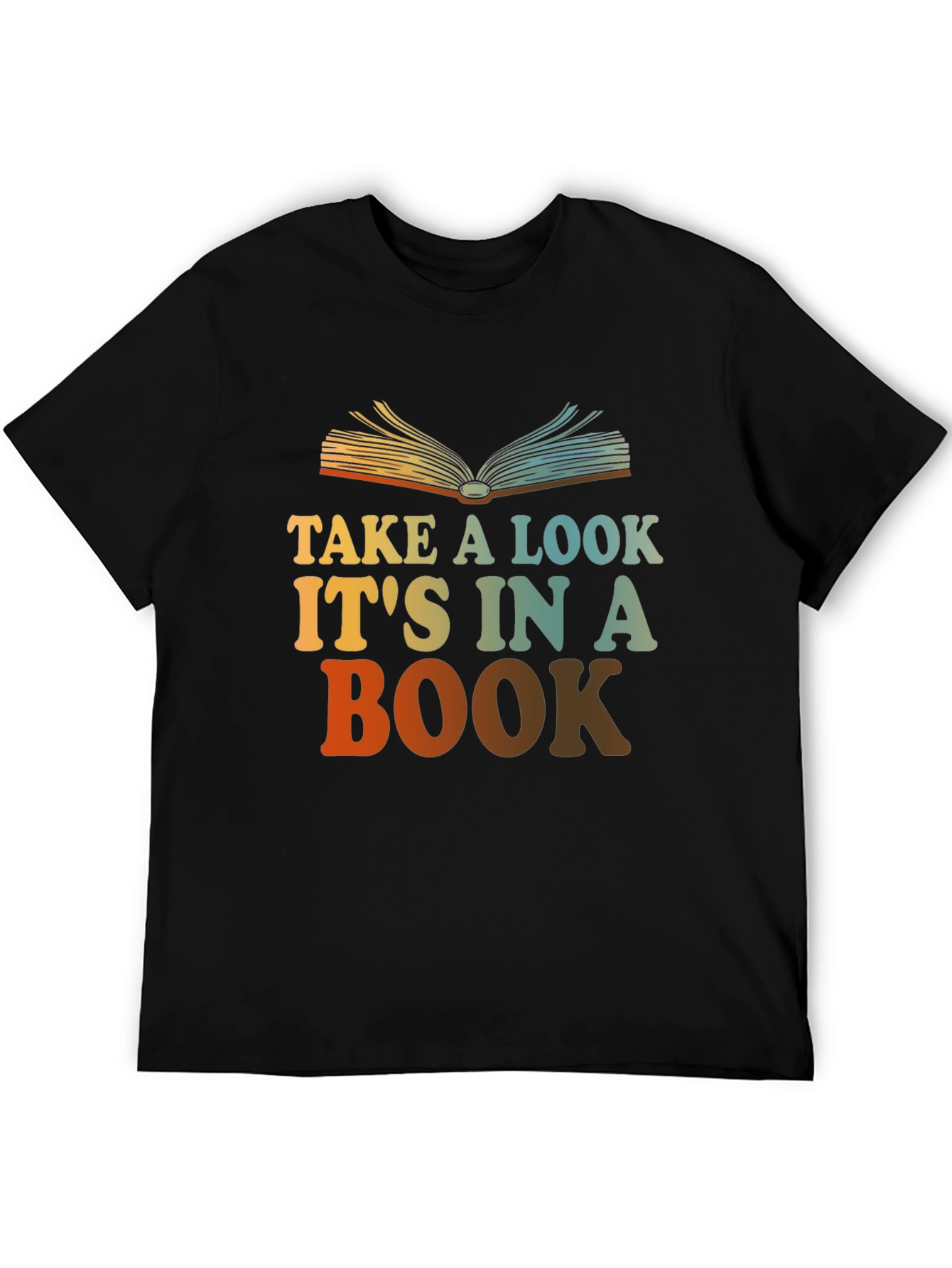 Black Take a Look It's in a Book T-Shirt view 5