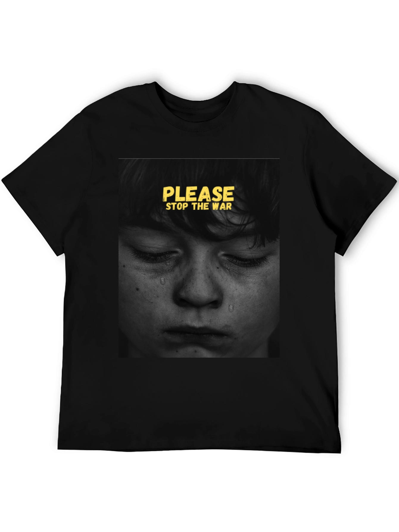 Black Please Stop The War Graphic T-Shirt view 5