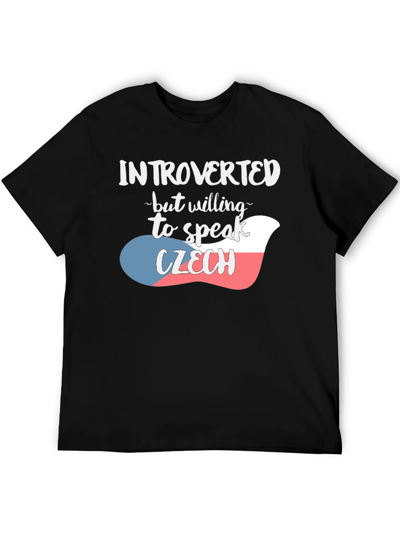Black Introverted Czech Flag T-Shirt view 5