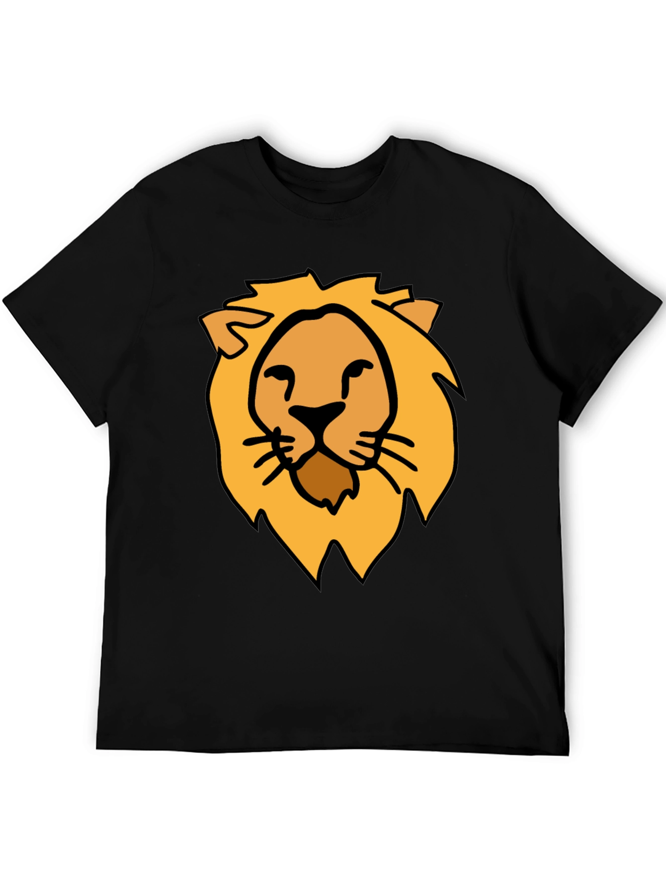 Black Lion Graphic Tee - Stylish Crew Neck Black T-Shirt view 5
