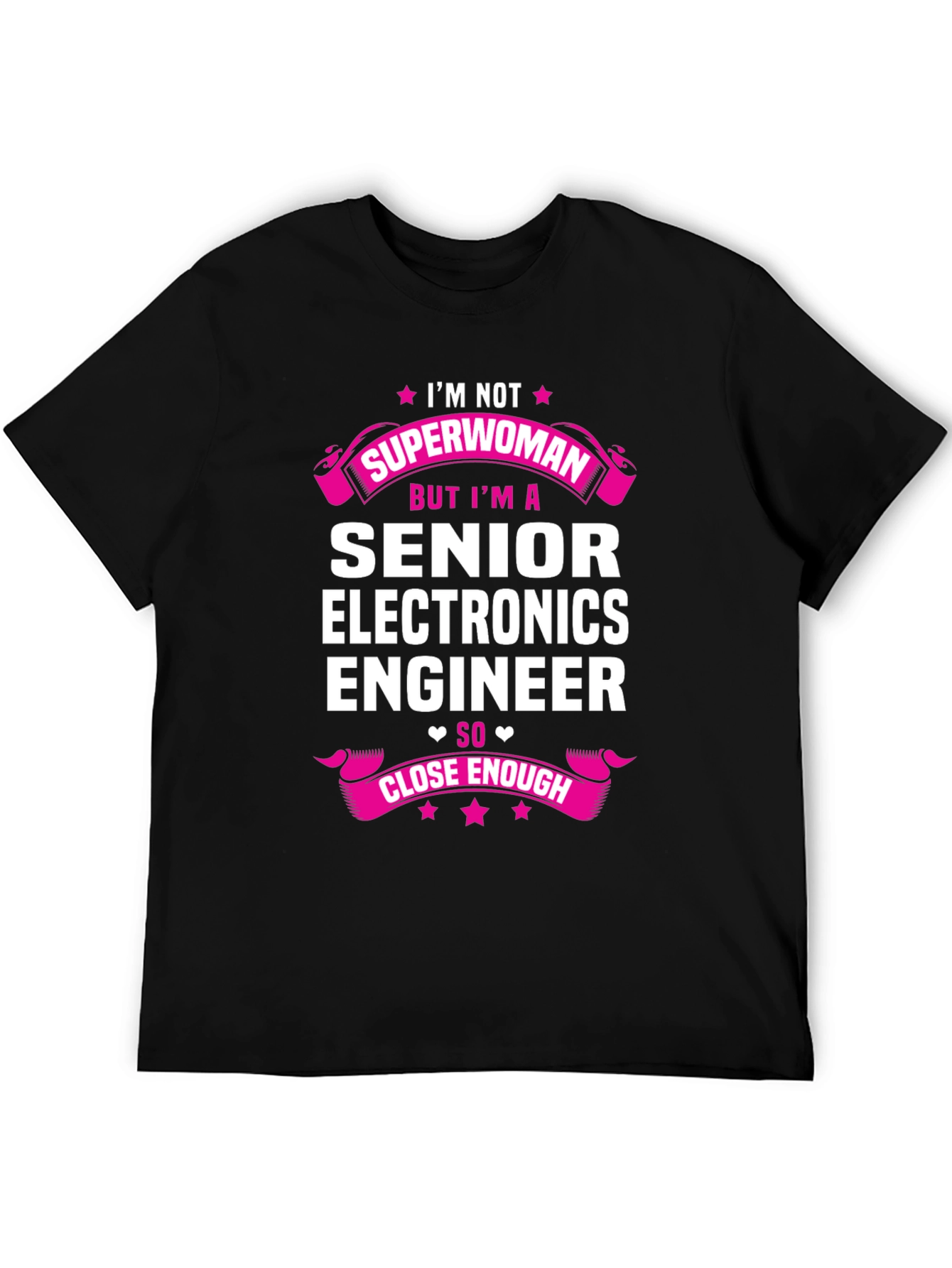 Black Senior Electronics Engineer T-Shirt - Superwoman Alternative view 5