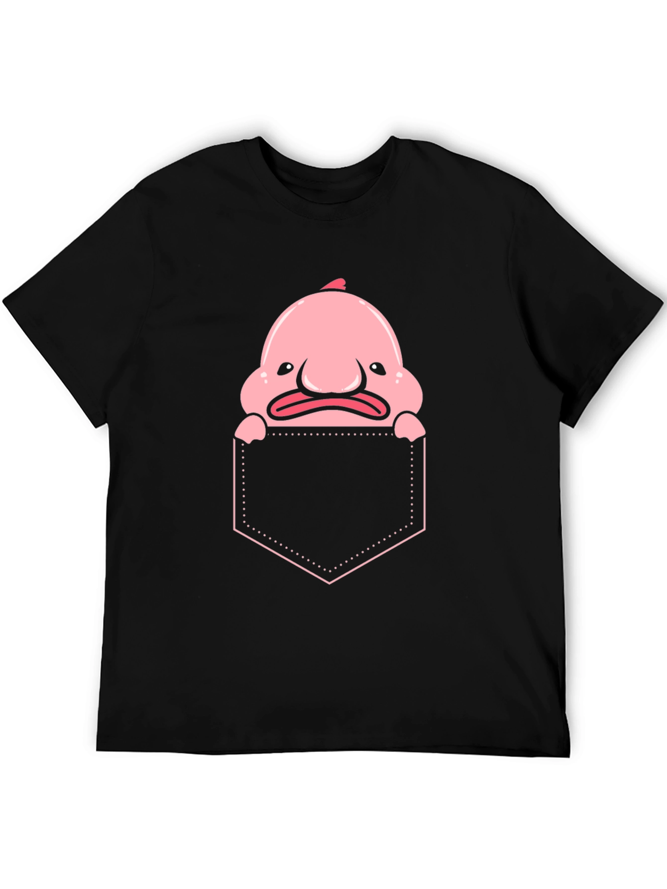 Black Blobfish Pocket T-Shirt - Funny Sea Creature Tee view 5
