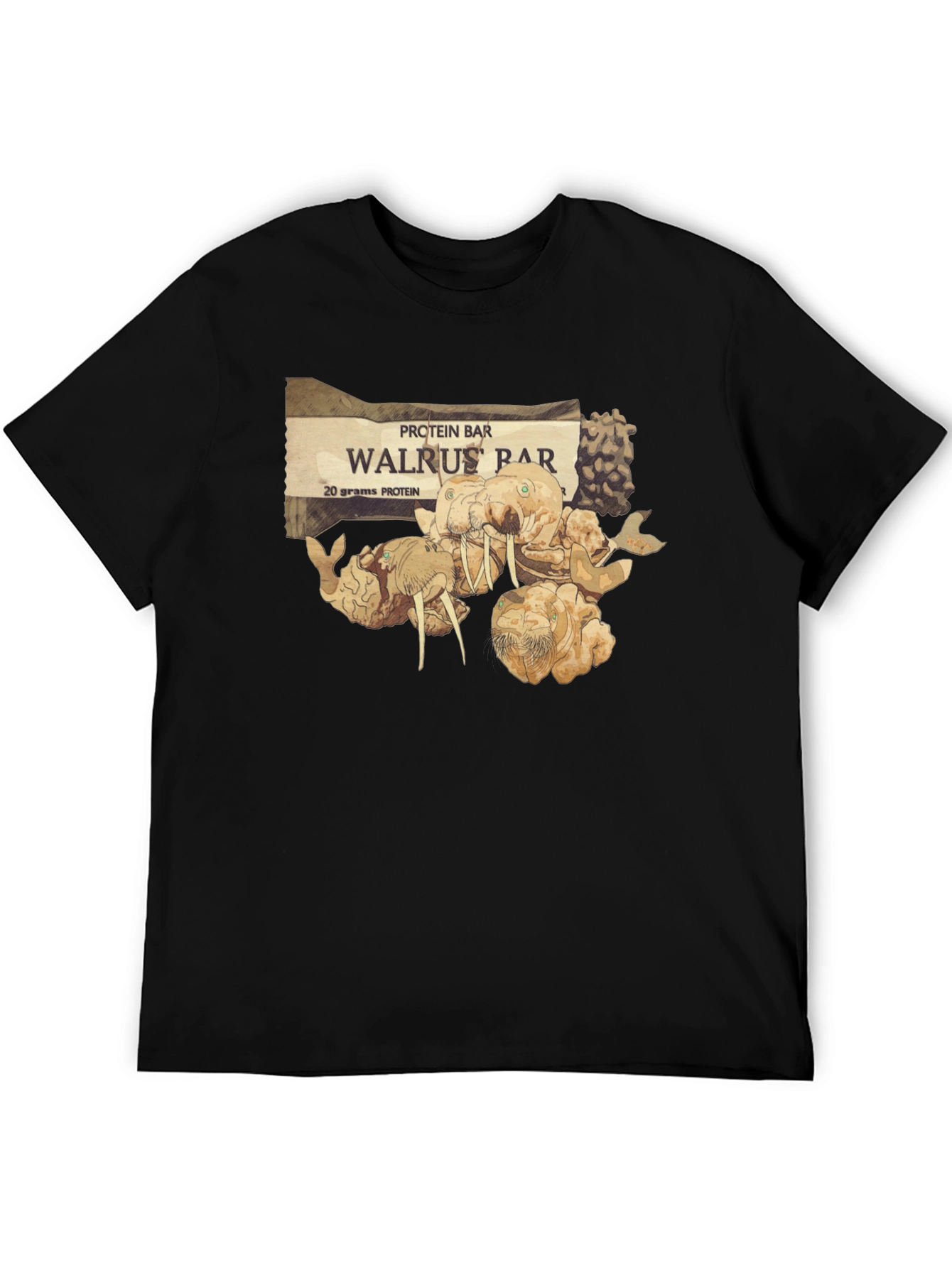 Black Walrus Bar Protein T-Shirt - Unique Graphic Tee view 5