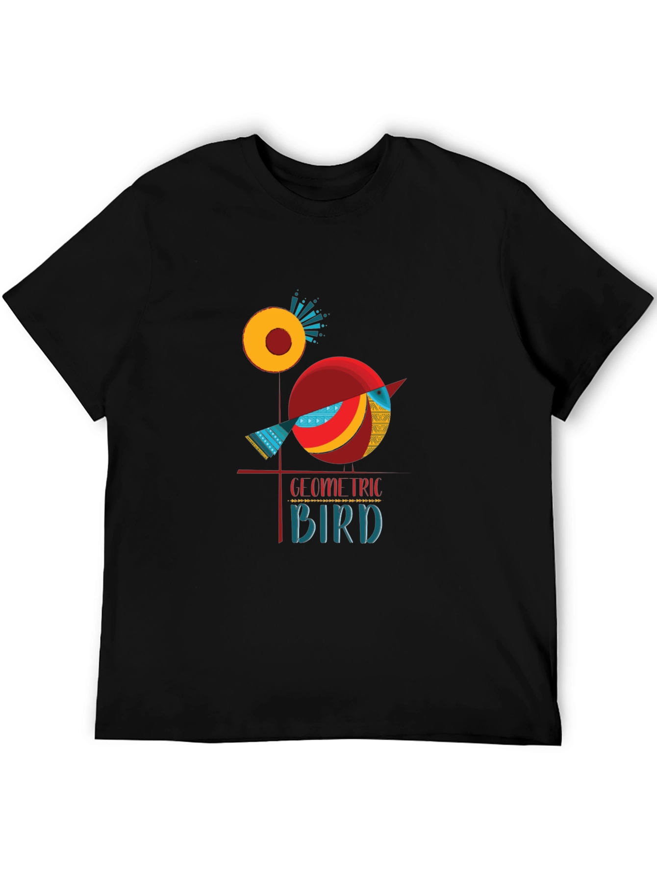 Black Geometric Bird Graphic Tee - Stylish Men's T-Shirt view 5
