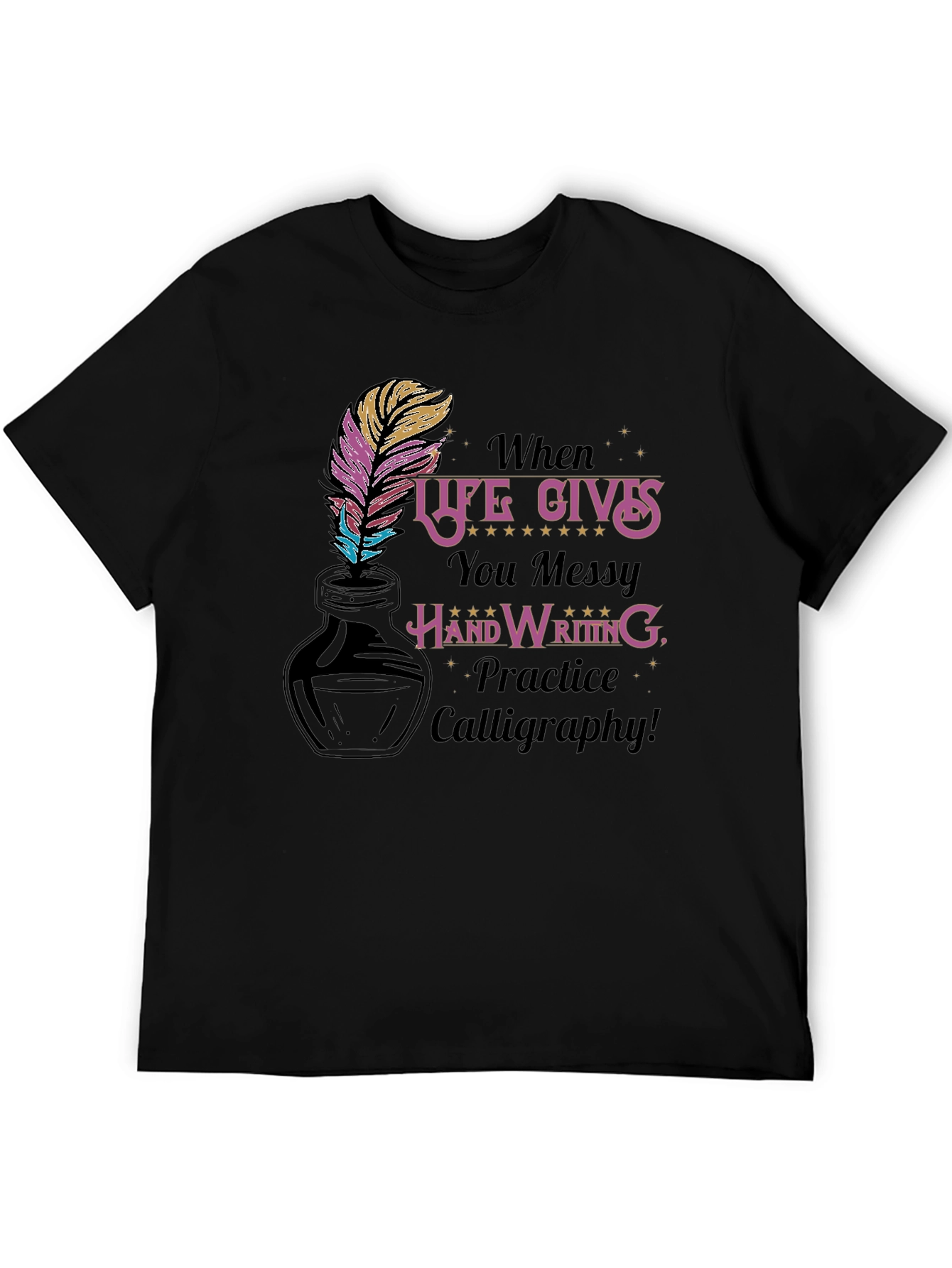 Calligraphy Practice T-Shirt - Messy Handwriting Design - 5