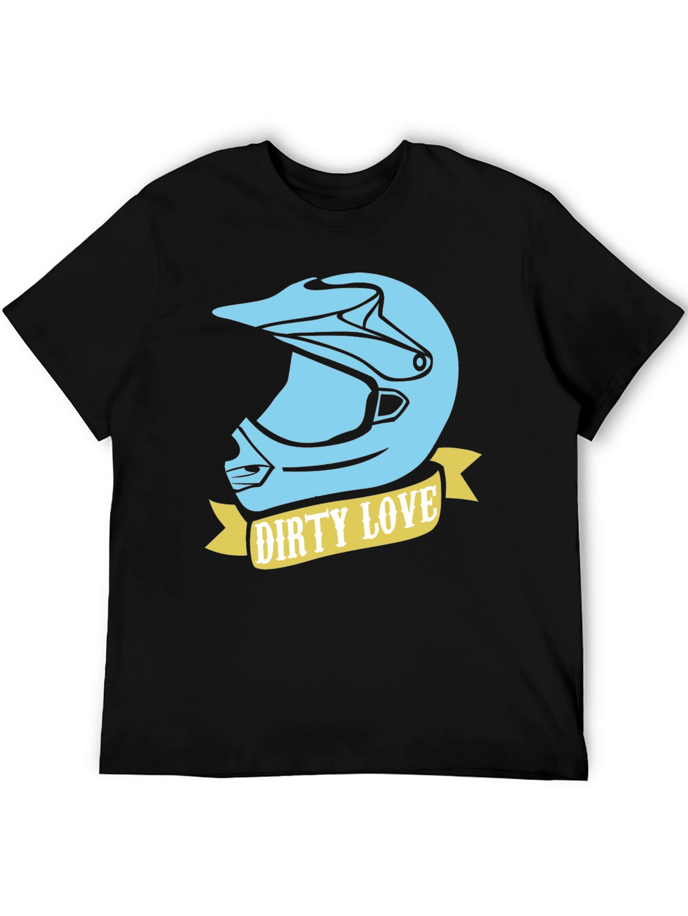 Black Dirty Love Motocross Helmet Graphic Tee view 5