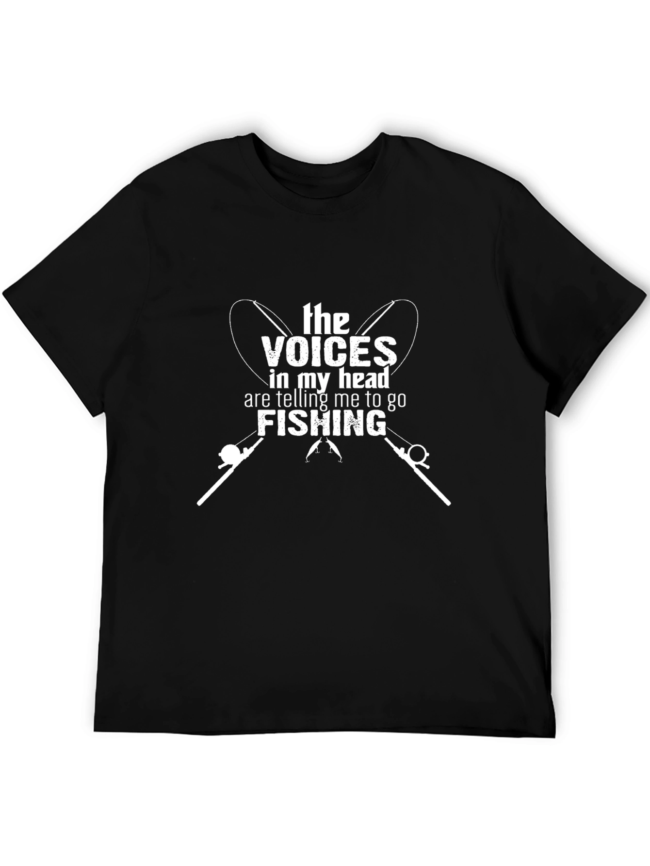 Black Fishing Voices Graphic Tee - Black Cotton Shirt view 5