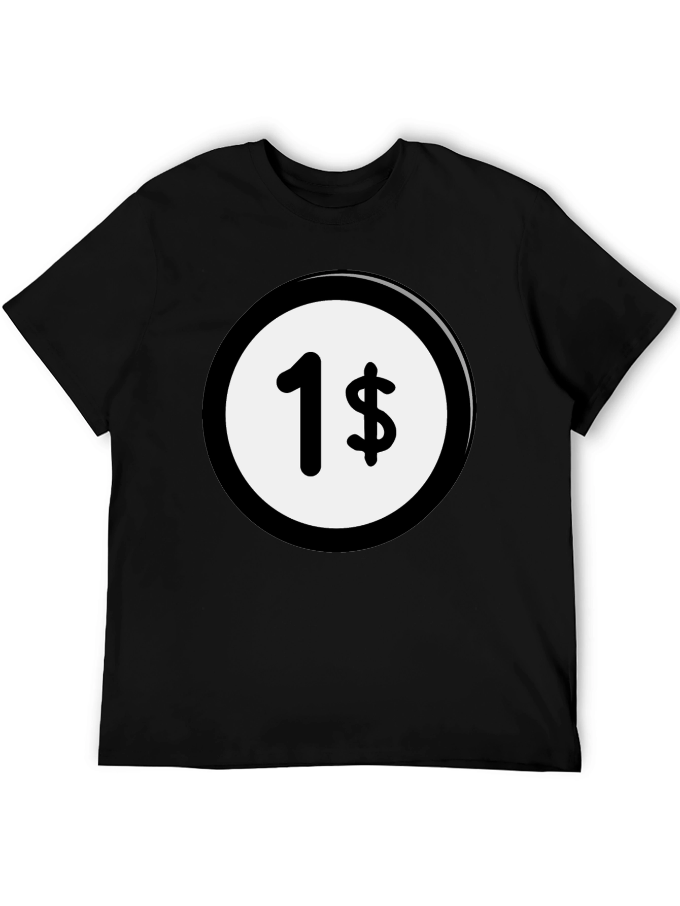 Black One Cent Graphic Tee - Black Cotton Casual Shirt view 5