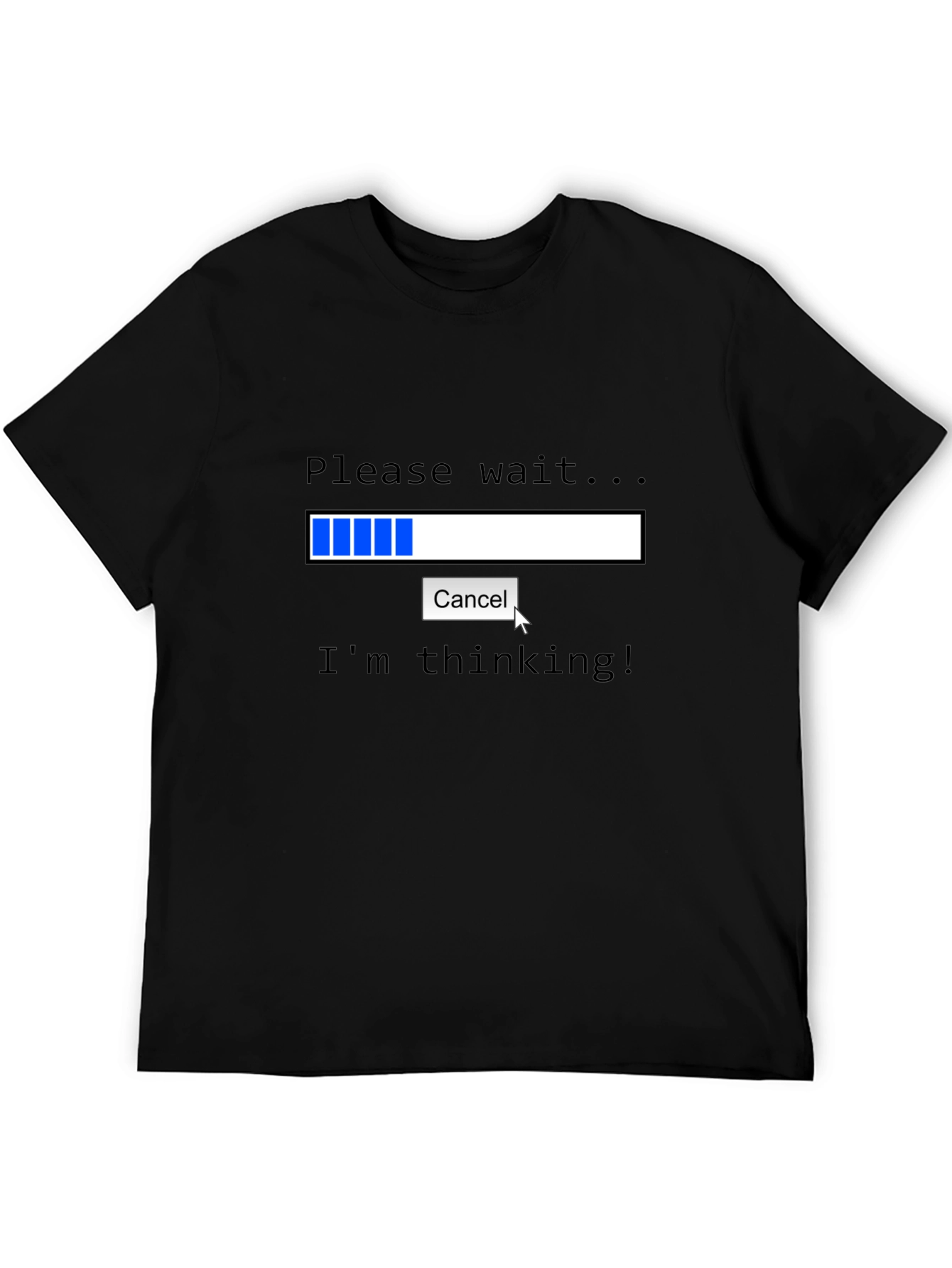 Black I'm Thinking Funny Geek T-Shirt view 5