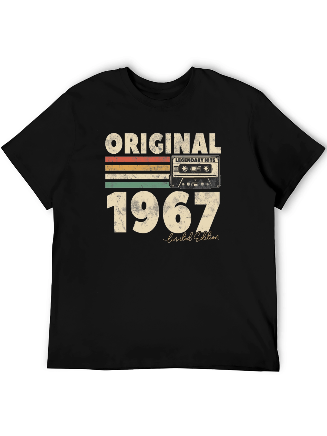 Black Original 1967 Legendary Hits Cassette Tape T-Shirt view 5