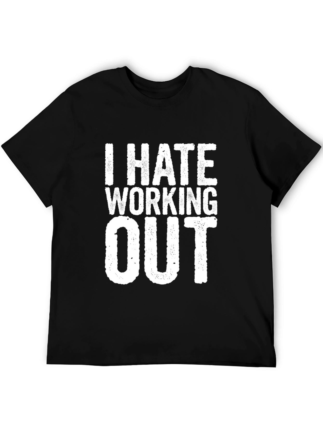 Black I Hate Working Out T-Shirt - Funny Gym Tee view 5