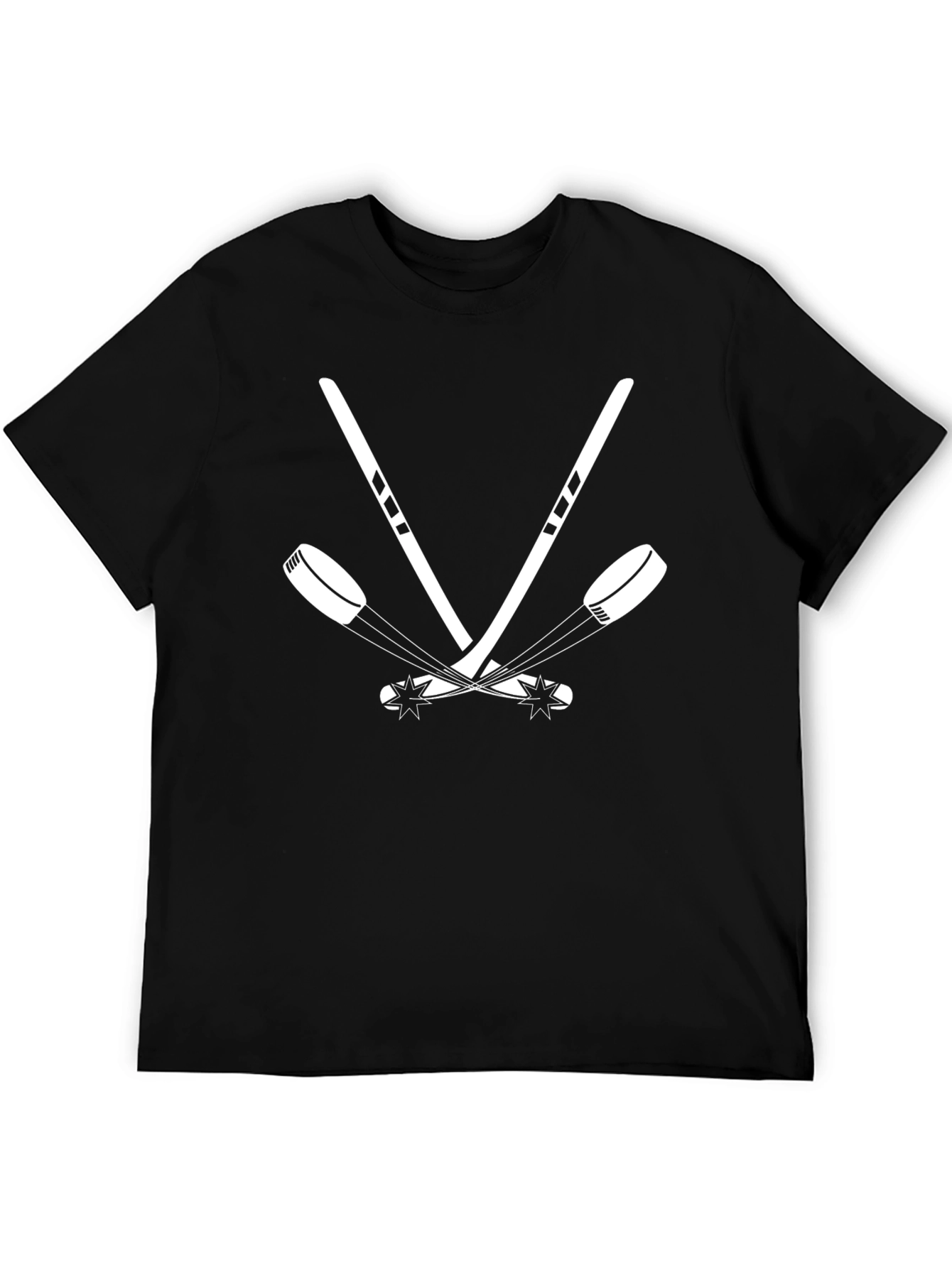 Black Hockey Sticks Graphic Tee - Black Cotton Comfort view 5