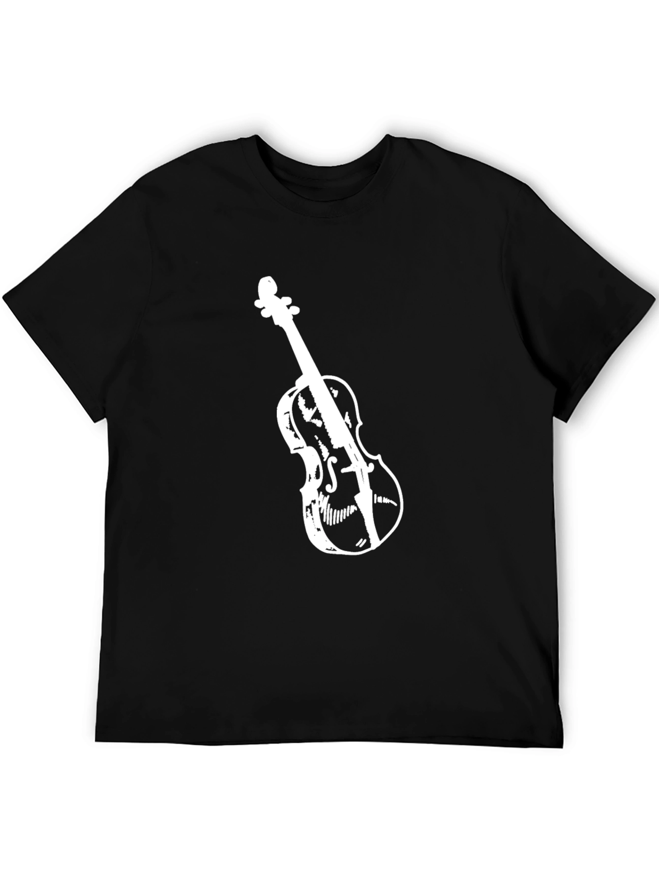 Black Violin Graphic Tee - Black Casual T-Shirt view 5