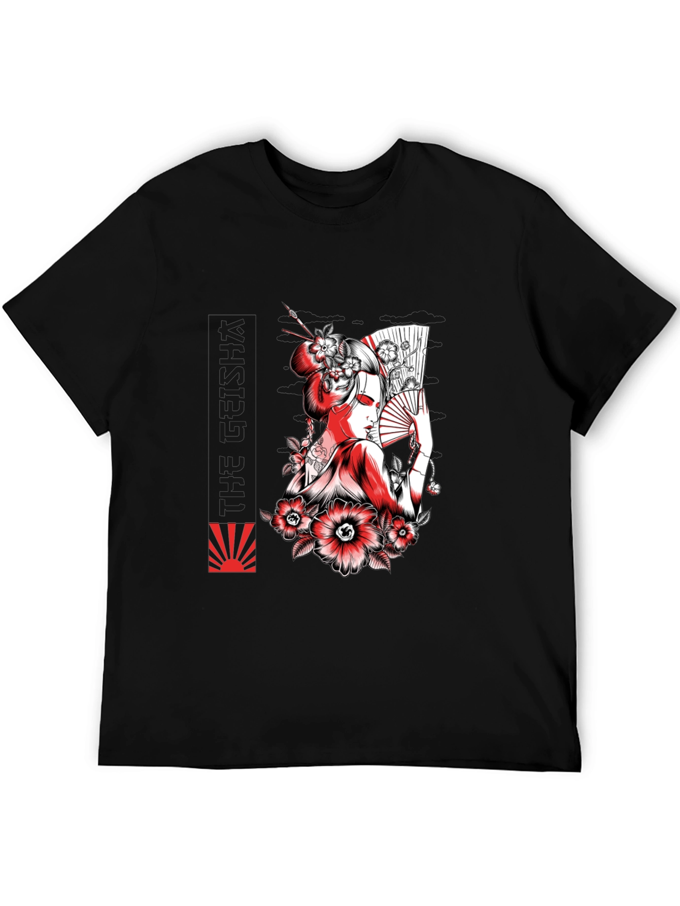Black Geisha Art Graphic Tee - Black view 5