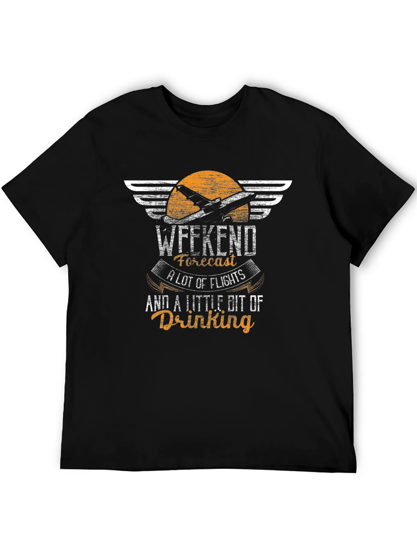 Black Weekend Forecast Aviation T-Shirt - Flights & Drinking! view 5
