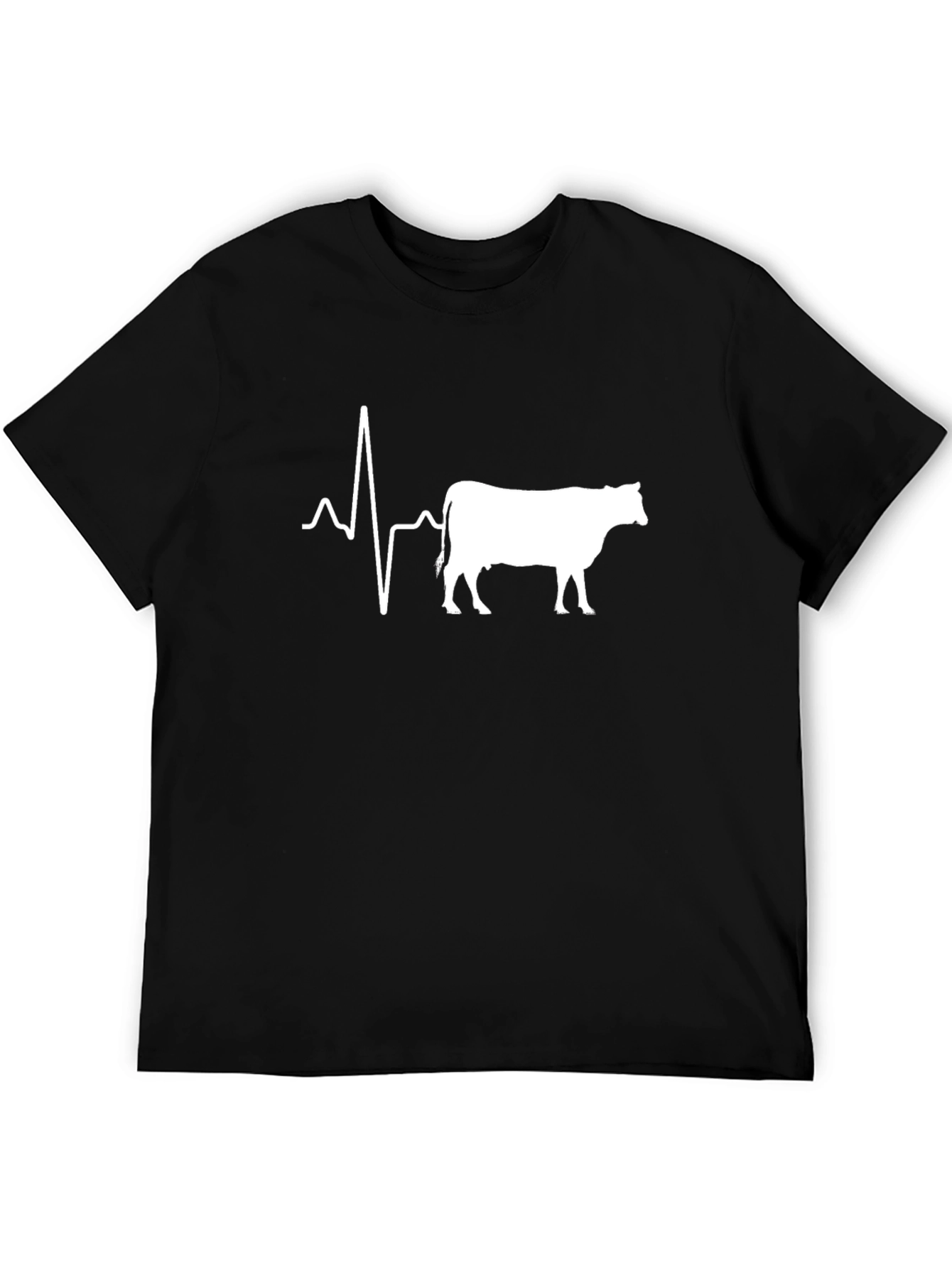 Black Cow Heartbeat Black T-Shirt view 5