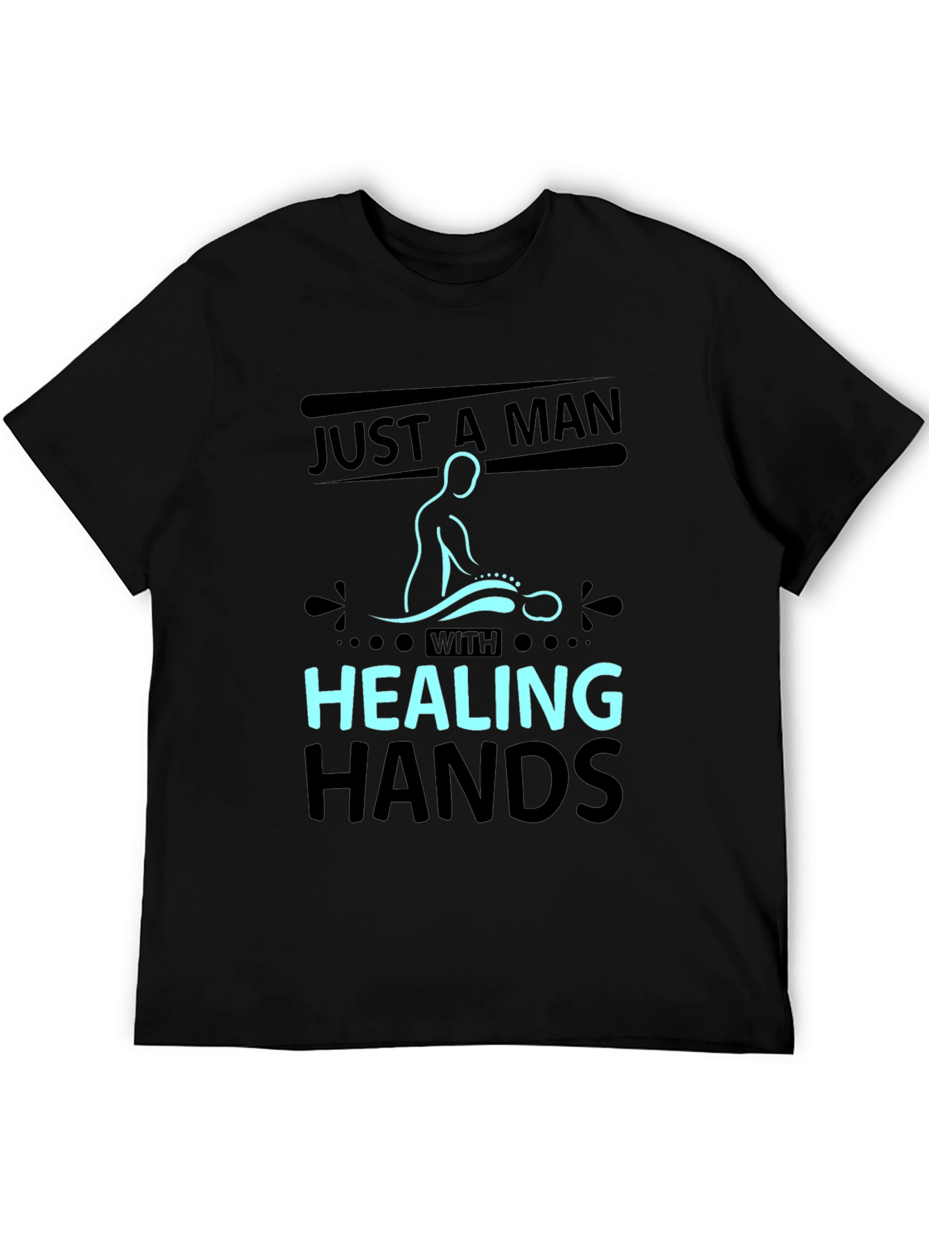 Black Healing Hands Massage Therapist Graphic Tee view 5