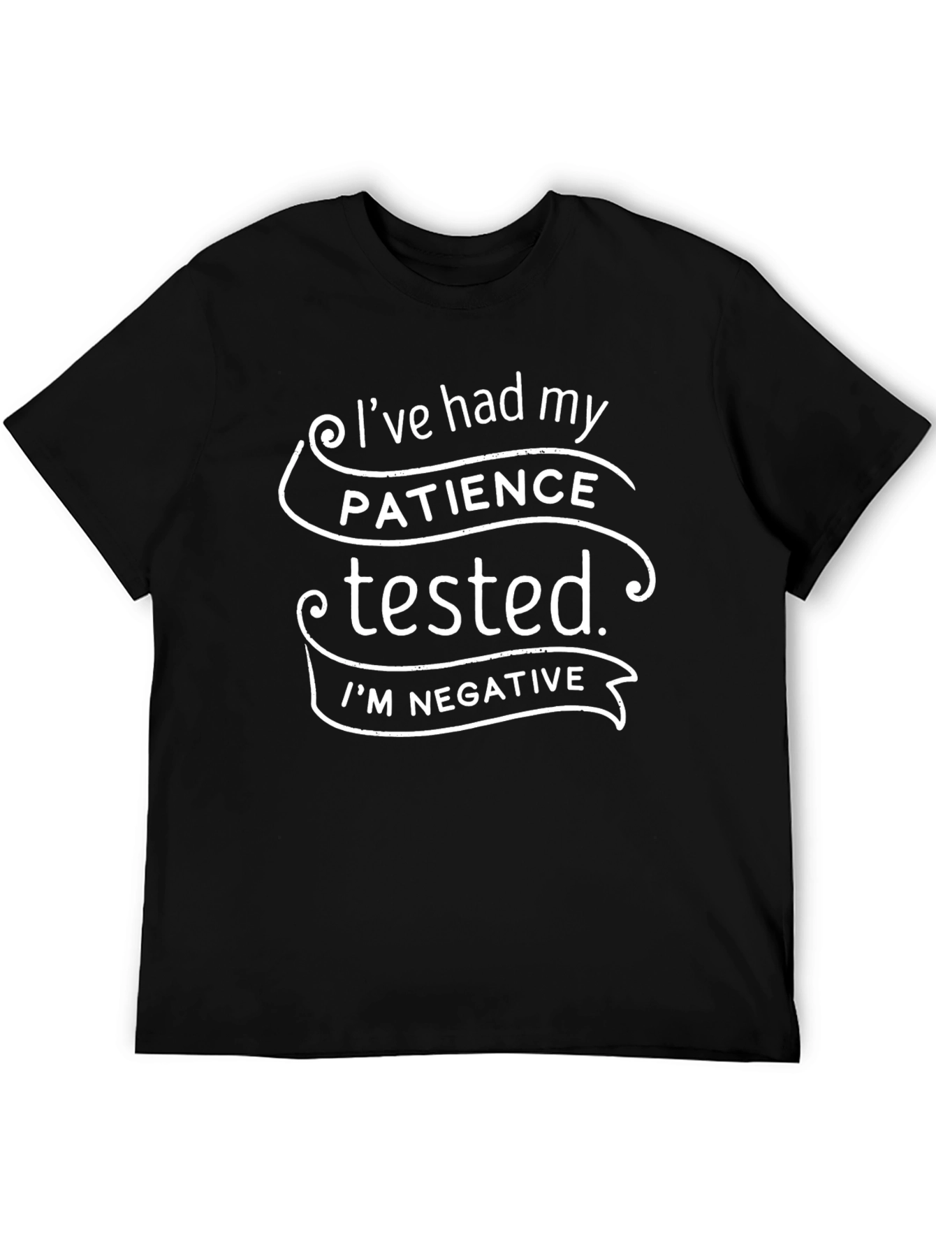 Black Humorous "Patience Tested" Graphic Tee view 5