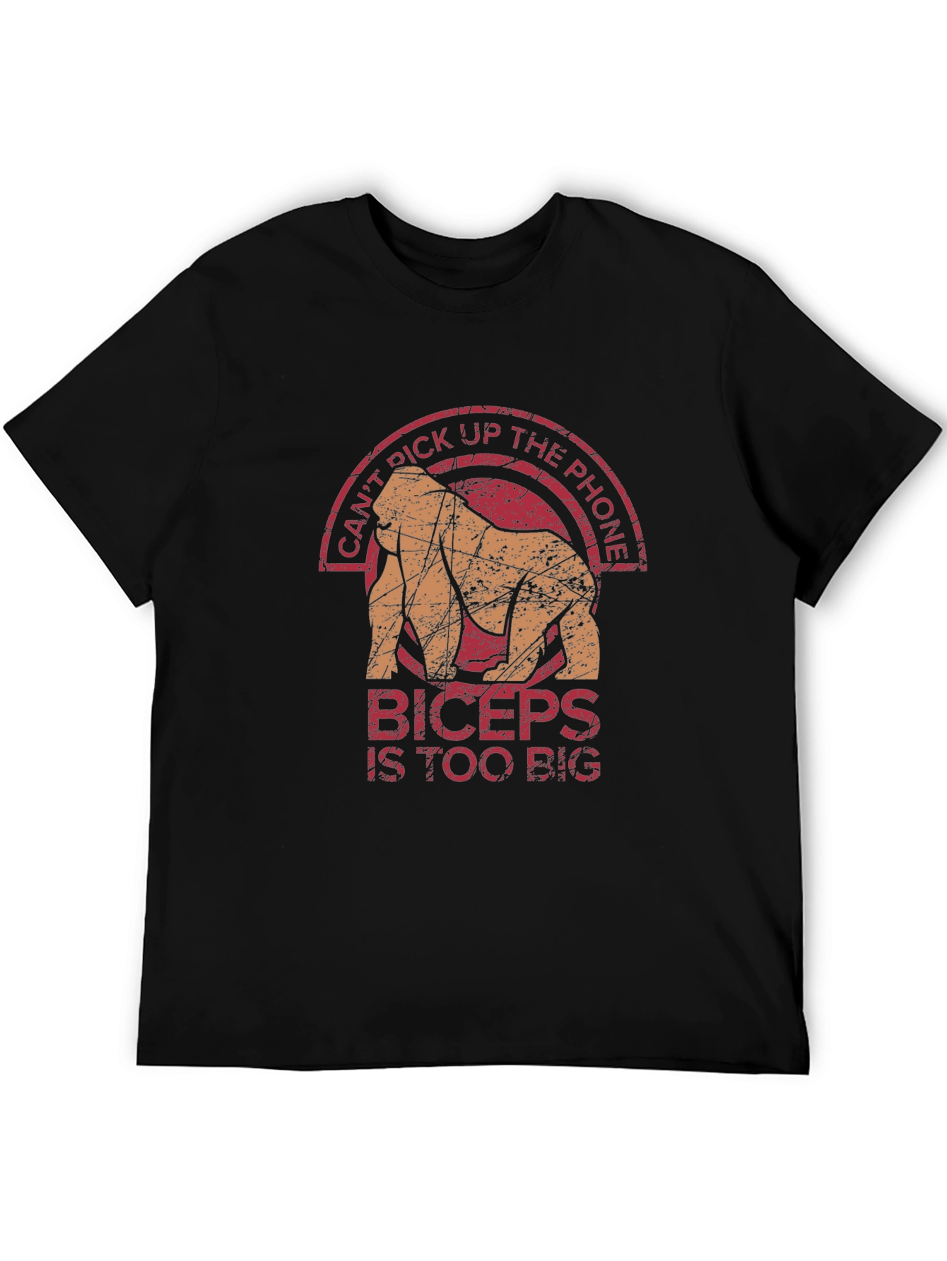 Black Biceps Too Big Gorilla Graphic Tee view 5