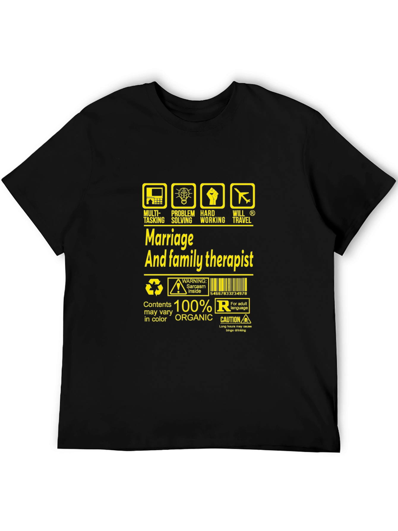 Black Marriage & Family Therapist Humor T-Shirt view 5