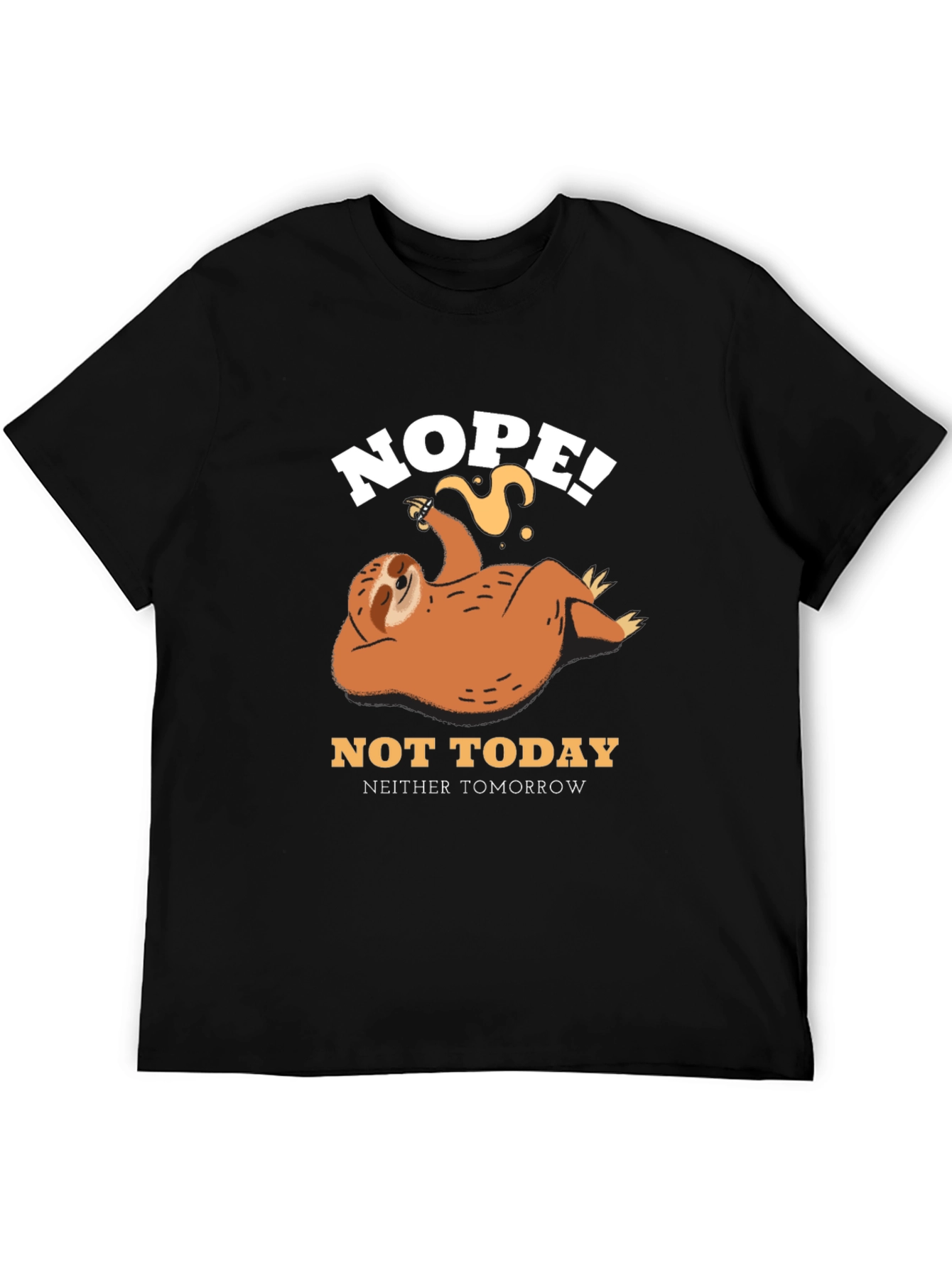 Black Nope, Not Today Sloth Graphic Tee view 5