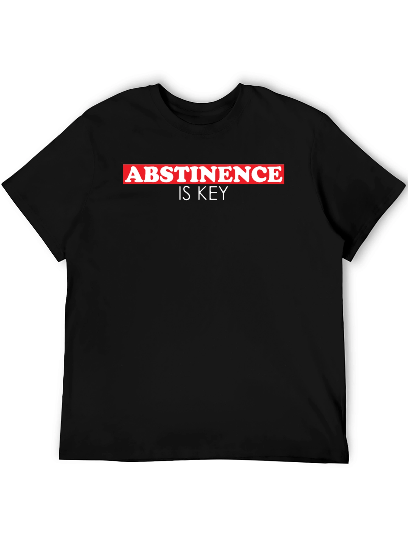 Black Abstinence is Key Black T-Shirt view 5