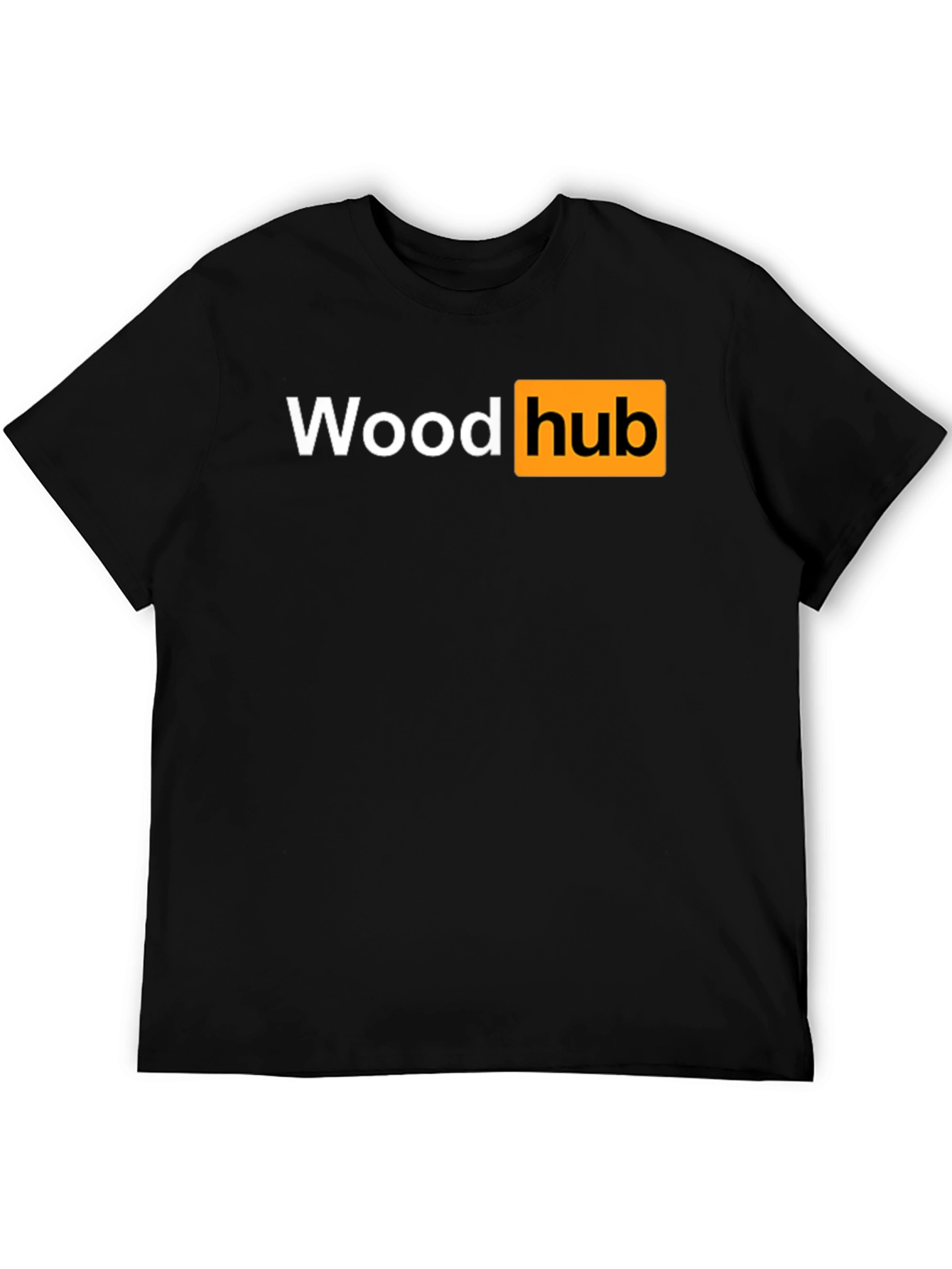 Black Wood Hub Black T-Shirt - Funny Design view 5