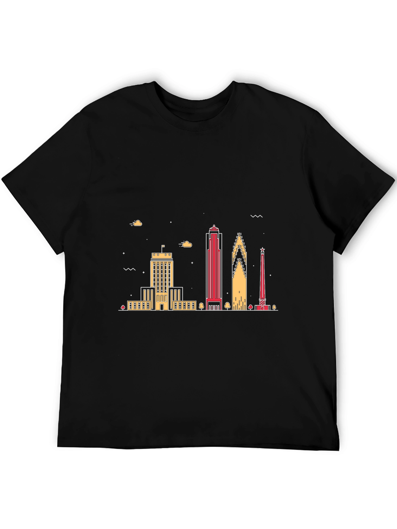 Black City Skyline Graphic Tee - Modern Casual view 5