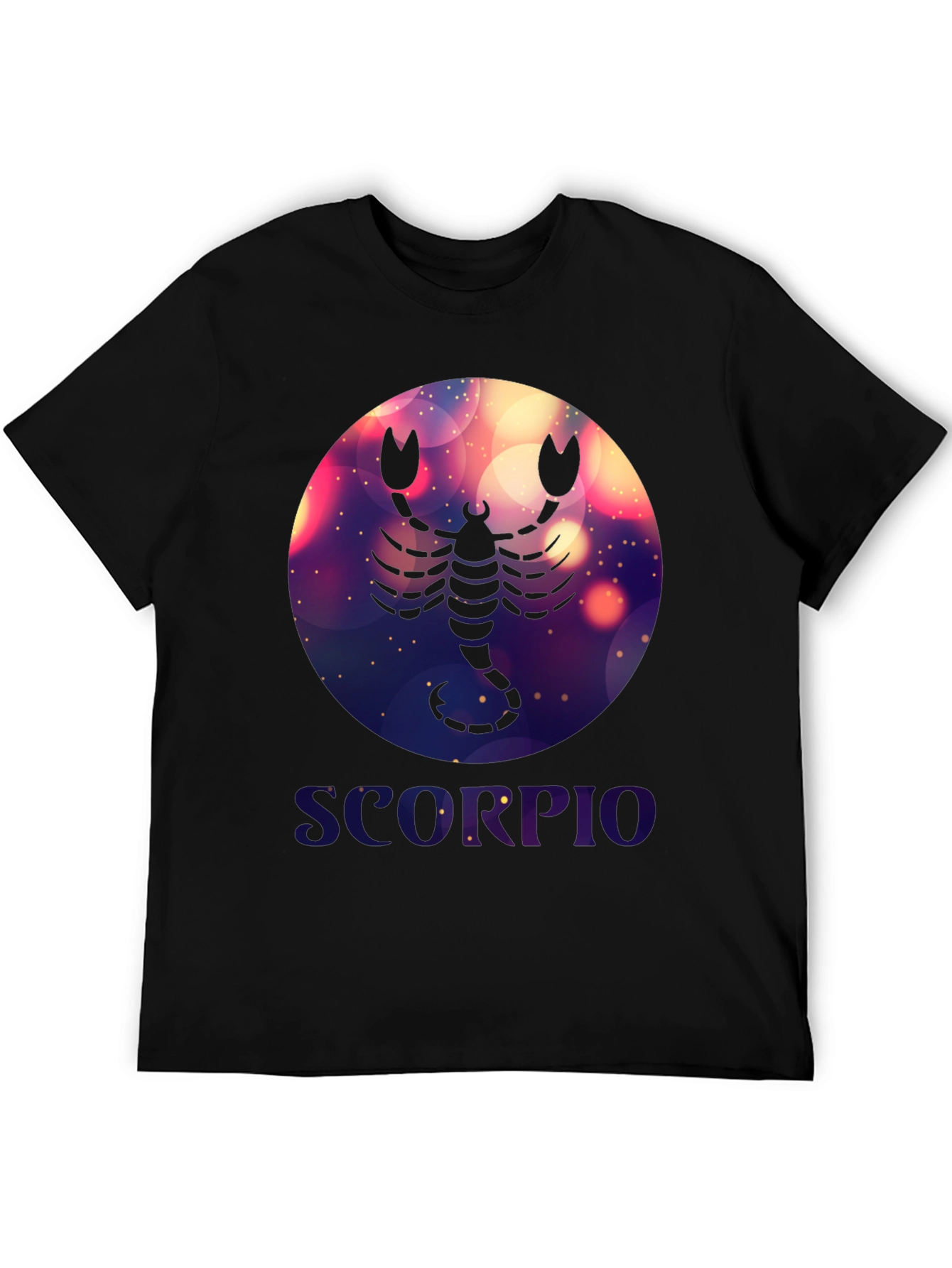 Black Scorpio Zodiac Graphic T-Shirt - Black Cotton Blend view 5