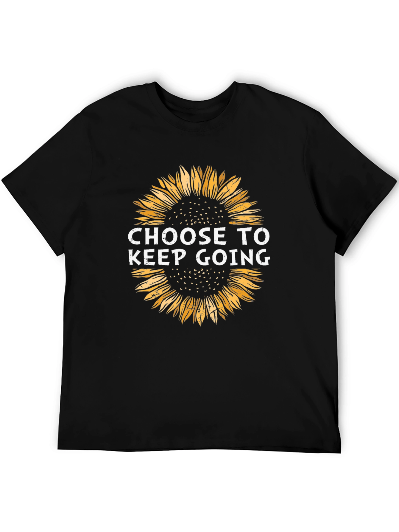 Black Choose to Keep Going Sunflower Graphic Tee - Black view 5