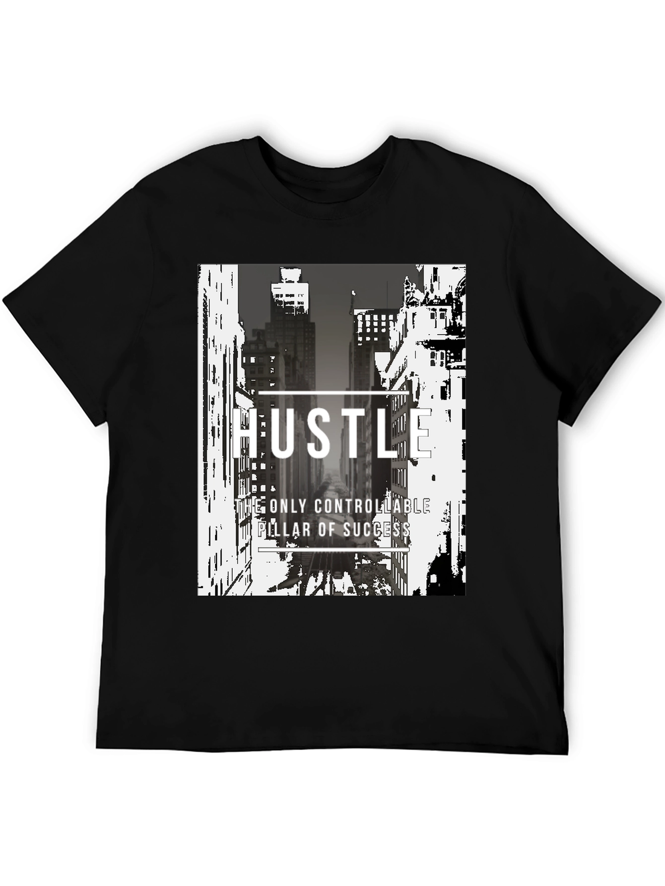 Black Hustle Graphic T-Shirt - Motivational Streetwear view 5