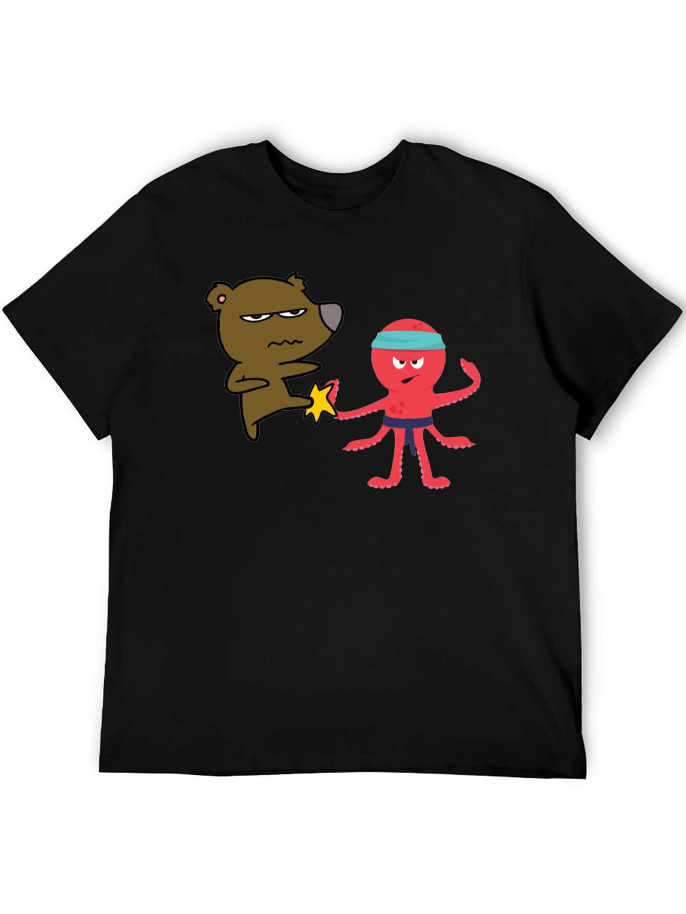 Black Bear vs Octopus T-Shirt - Martial Arts Funny Tee view 5