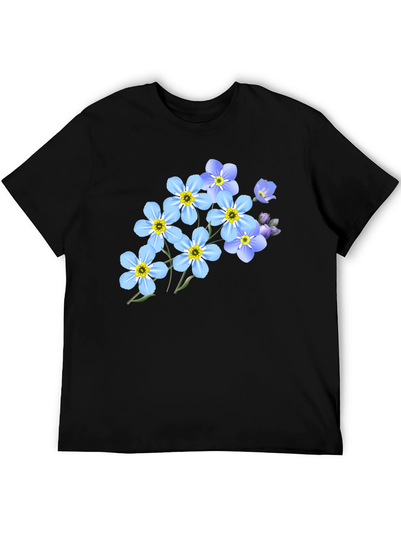 Black Floral Graphic Black T-Shirt view 5