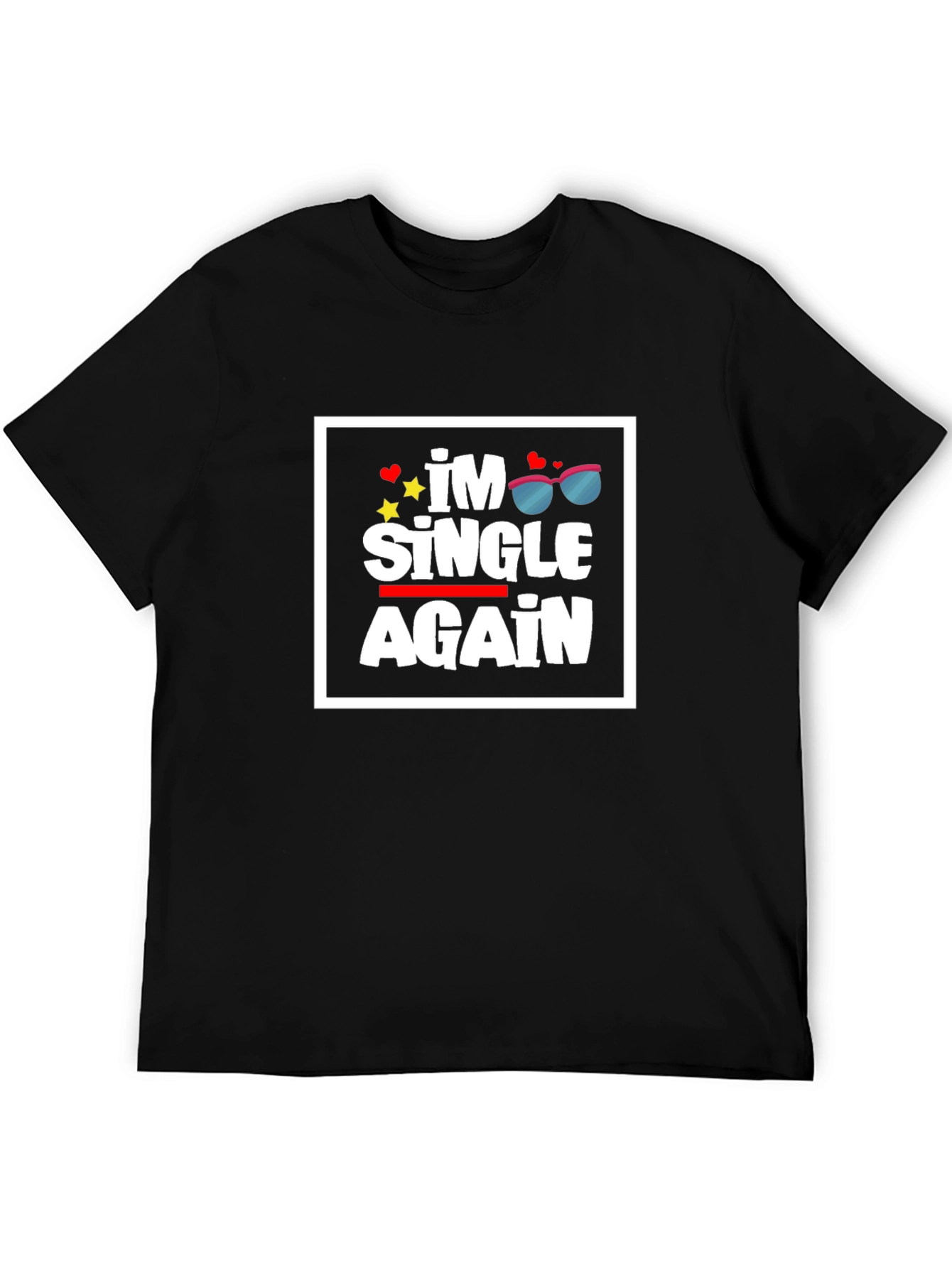 Black I'm Single Again Graphic Tee - Black T-Shirt view 5