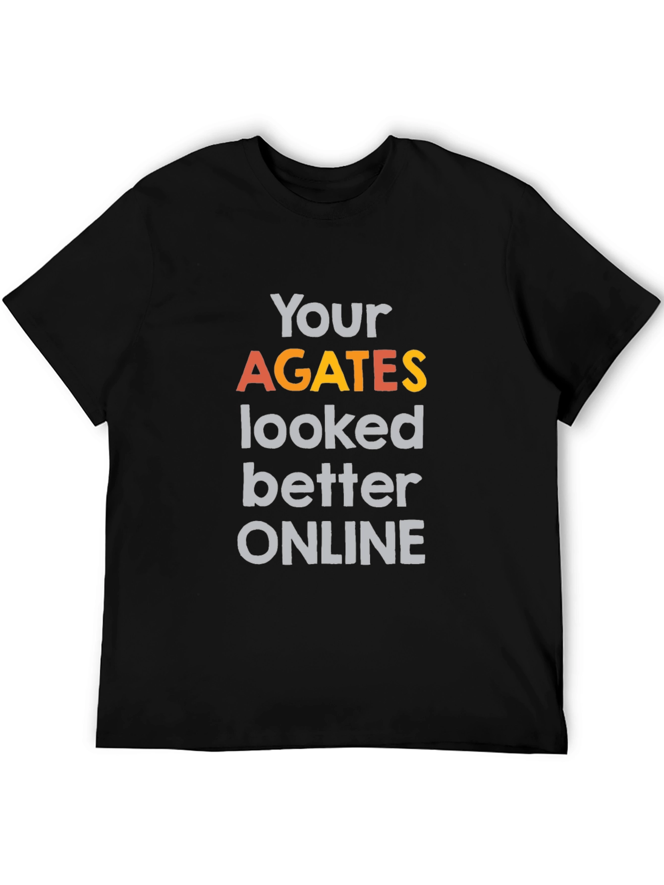 Black Funny Agates Graphic Tee - Novelty Statement T-Shirt view 5