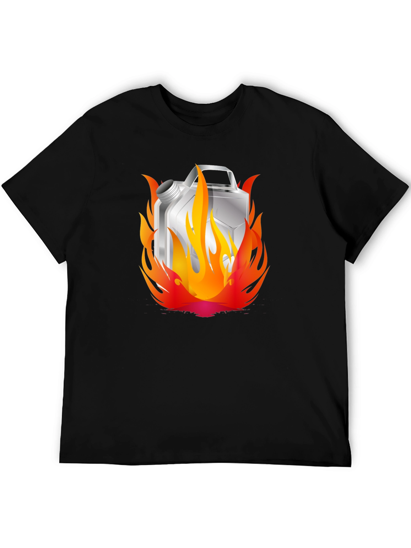Black Burning Gas Can T-Shirt - Cool Graphic Tee view 5