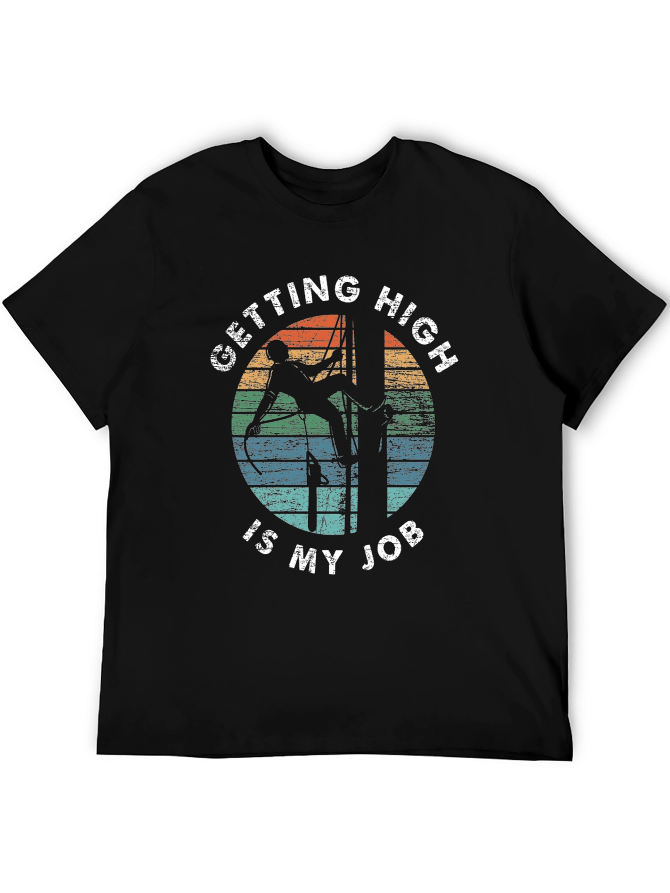 Black Getting High Is My Job Black T-Shirt view 5