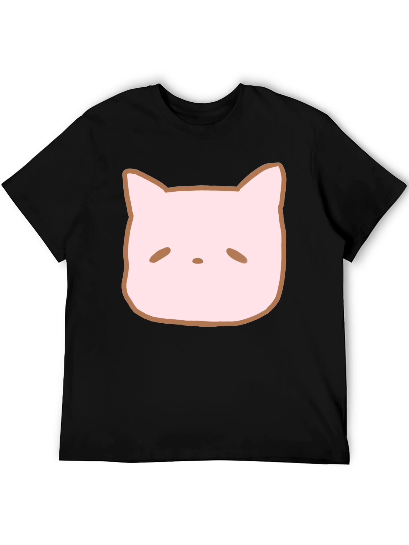 Black Cute Cat Face Graphic Tee - Casual Style view 5