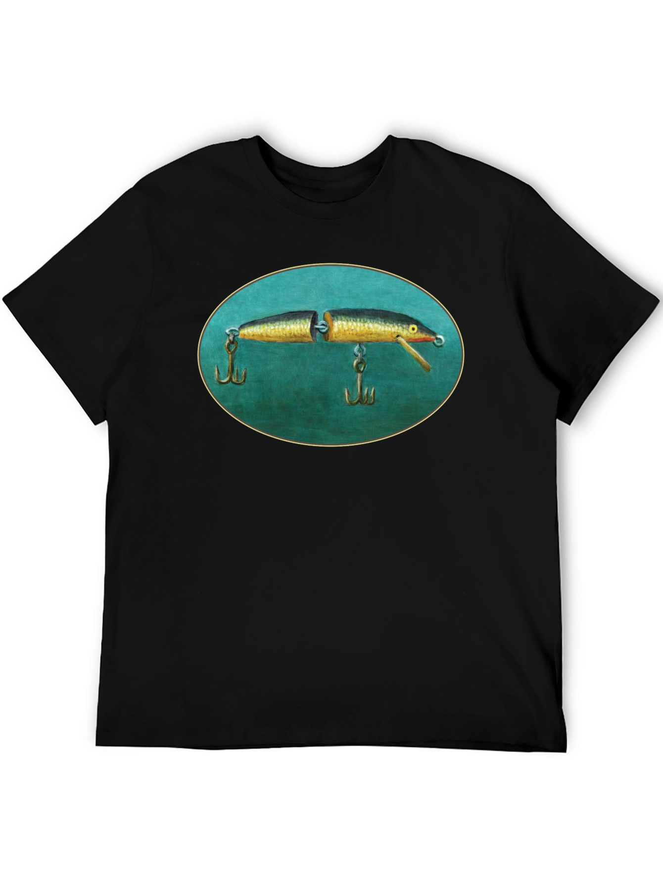Black Vintage Fishing Lure Tee - Unique Graphic T-Shirt view 5